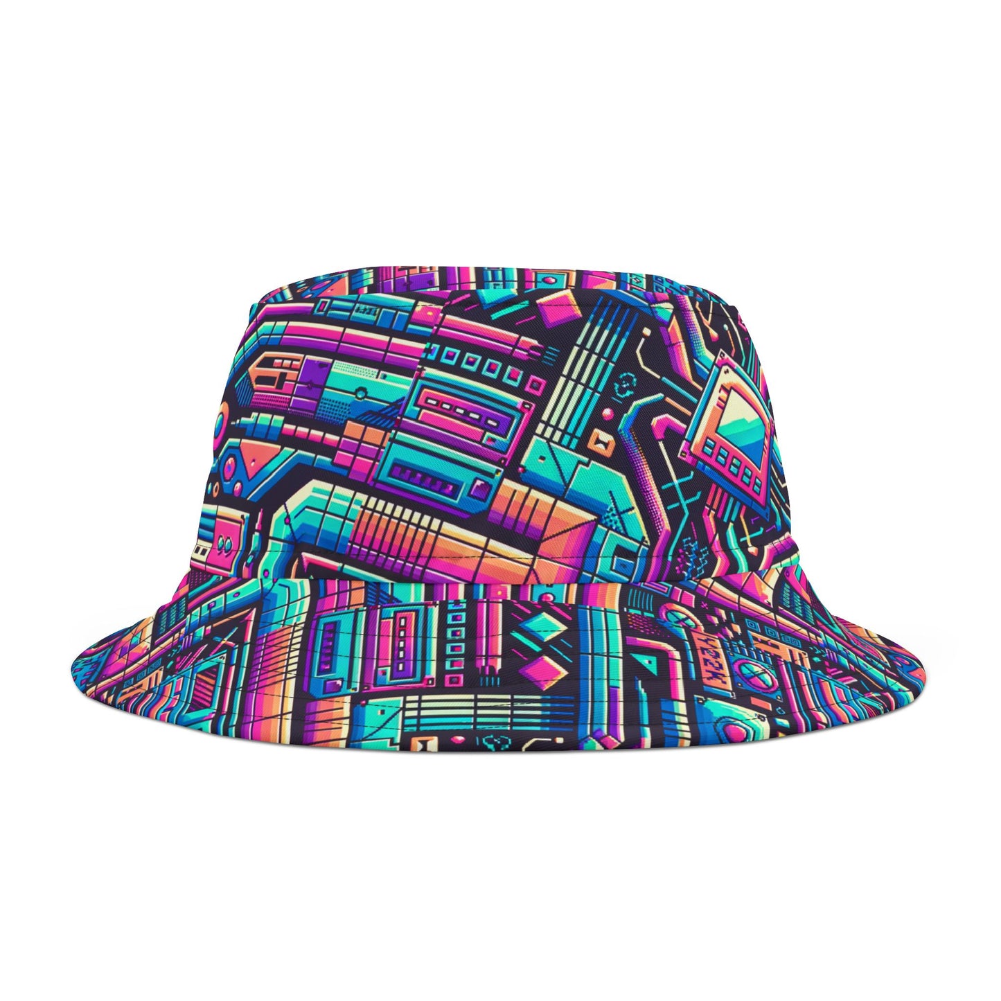 Digital Nostalgia Modern Retro Fusion Bucket Hat - 8404 Design-70