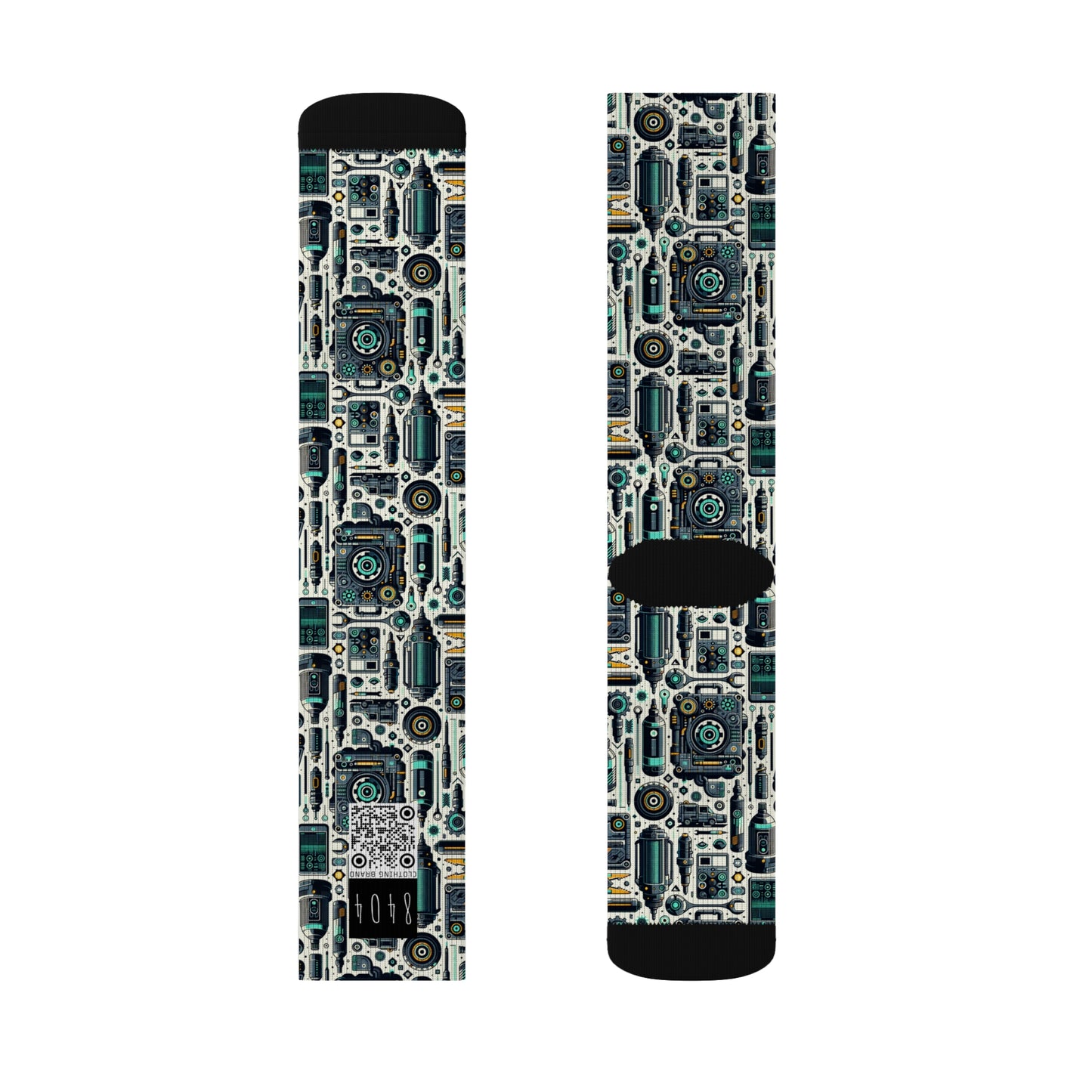 Tech Utility Fusion Modern Tech Streetwear Sublimation Socks - 8404 Design-53