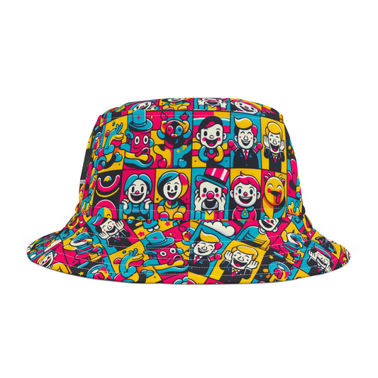 Neon Pop Playful Pop Culture Mashup Bucket Hat - 8404 Design-60