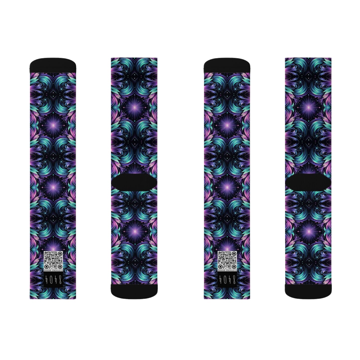 Iridescent Dream Futuristic Tech Sublimation Socks - 8404 Design-60
