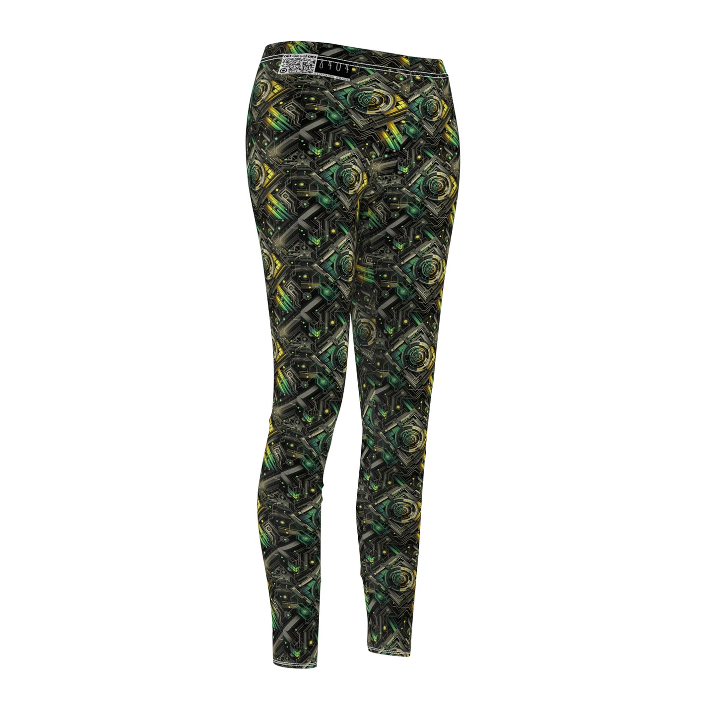 Tech Noir Graphics Tech-Inspired Streetwear Women's Cut & Sew Casual Leggings - 8404 Design-57