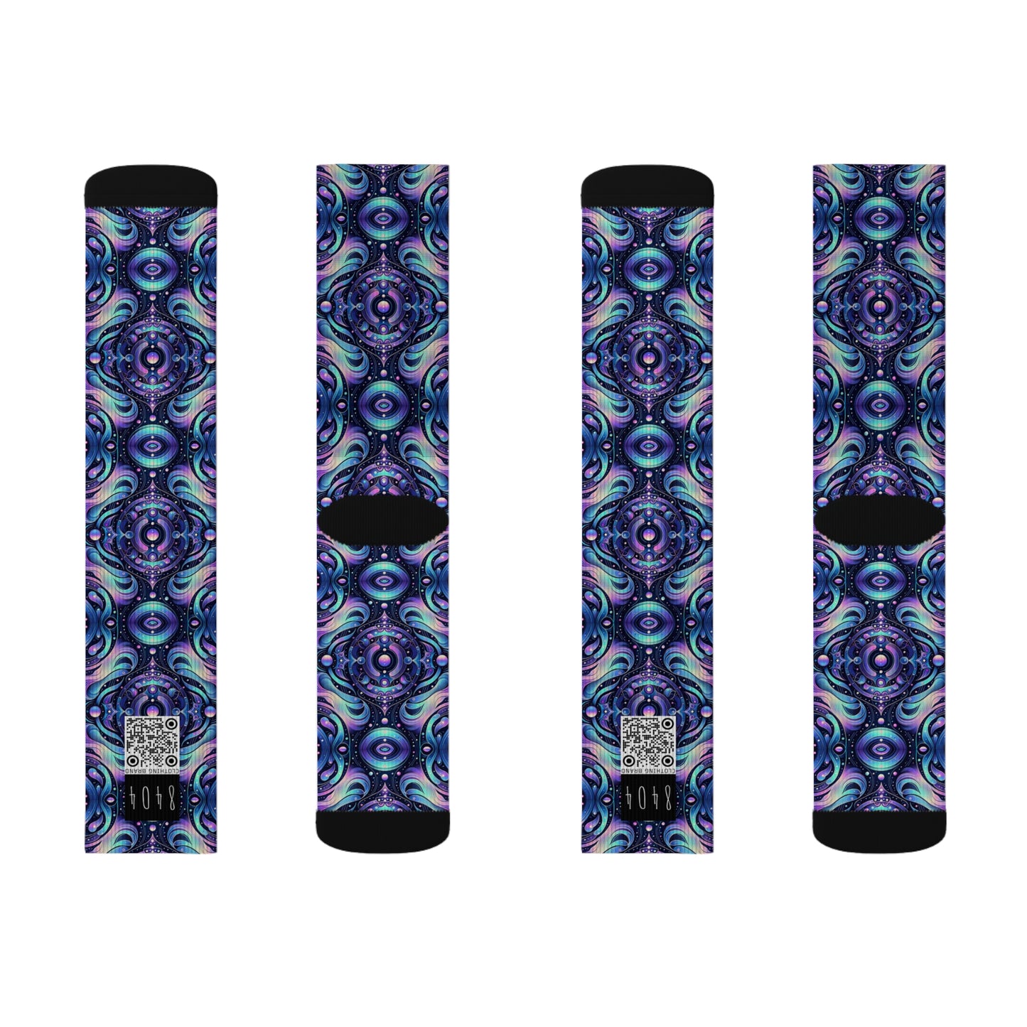 Iridescent Tech Fusion Tech-Forward Streetwear Sublimation Socks - 8404 Design-62