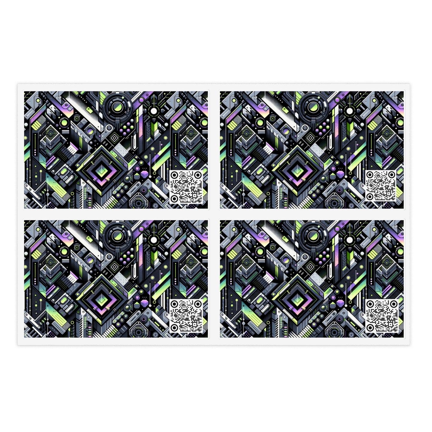 Retro Futurism Graphics Tech-Forward Streetwear Sticker Sheets - 8404 Design-49