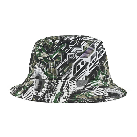 Tech Camo Fusion Tech-Forward Streetwear With a Futuristic Edge Bucket Hat - 8404 Design-46
