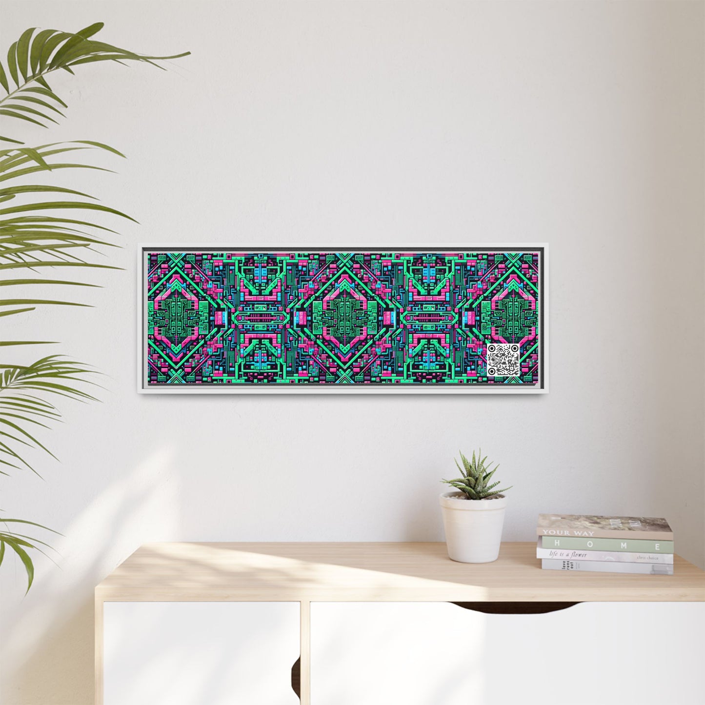 Digital Glitch Vibes Tech-Inspired Streetwear Matte Canvas, Framed (multi-Color) - 8404 Design-71 B