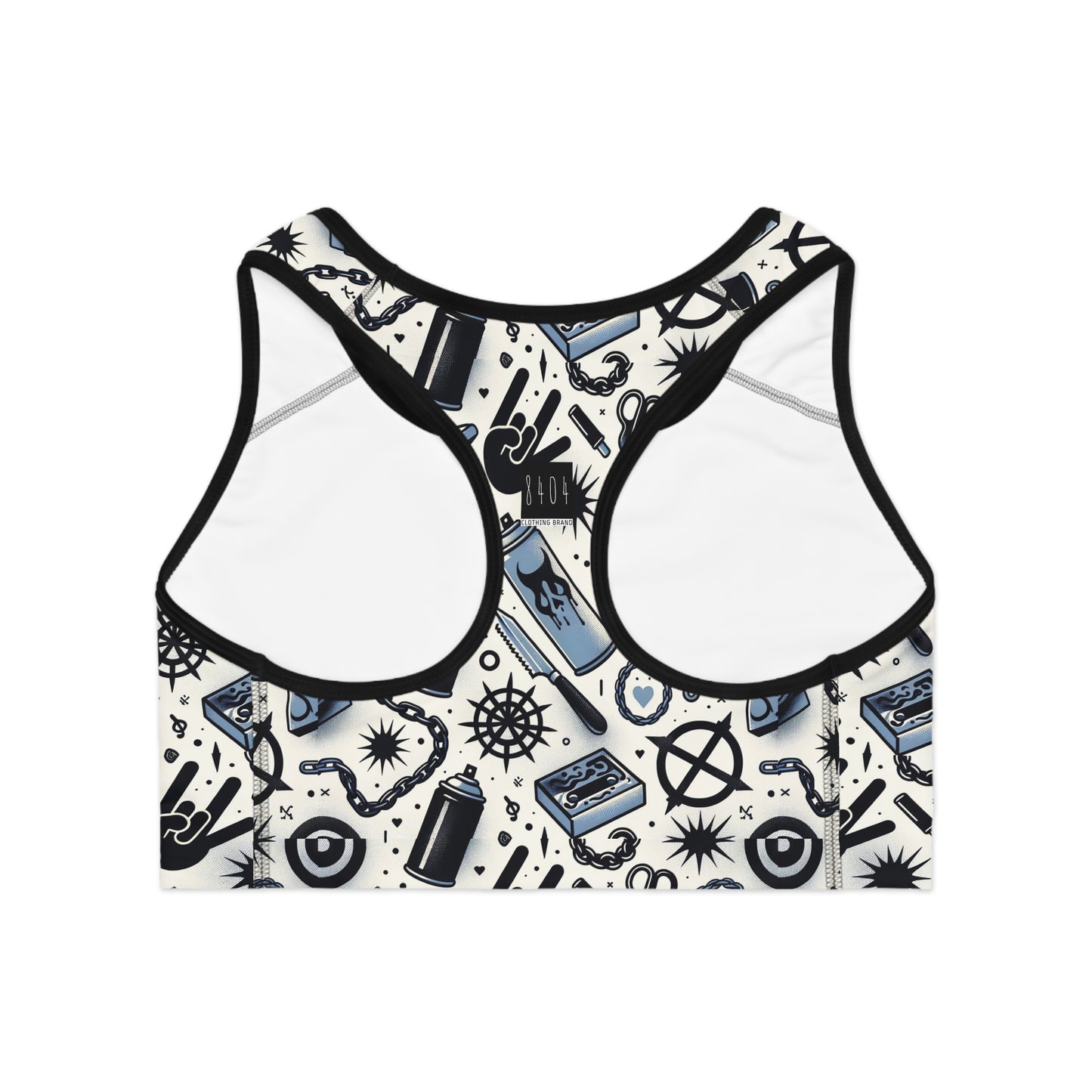 Cultural Rebellion Graphics Edgy and Rebellious With a Hint of Nostalgia Sports Bra - 8404 Design-57