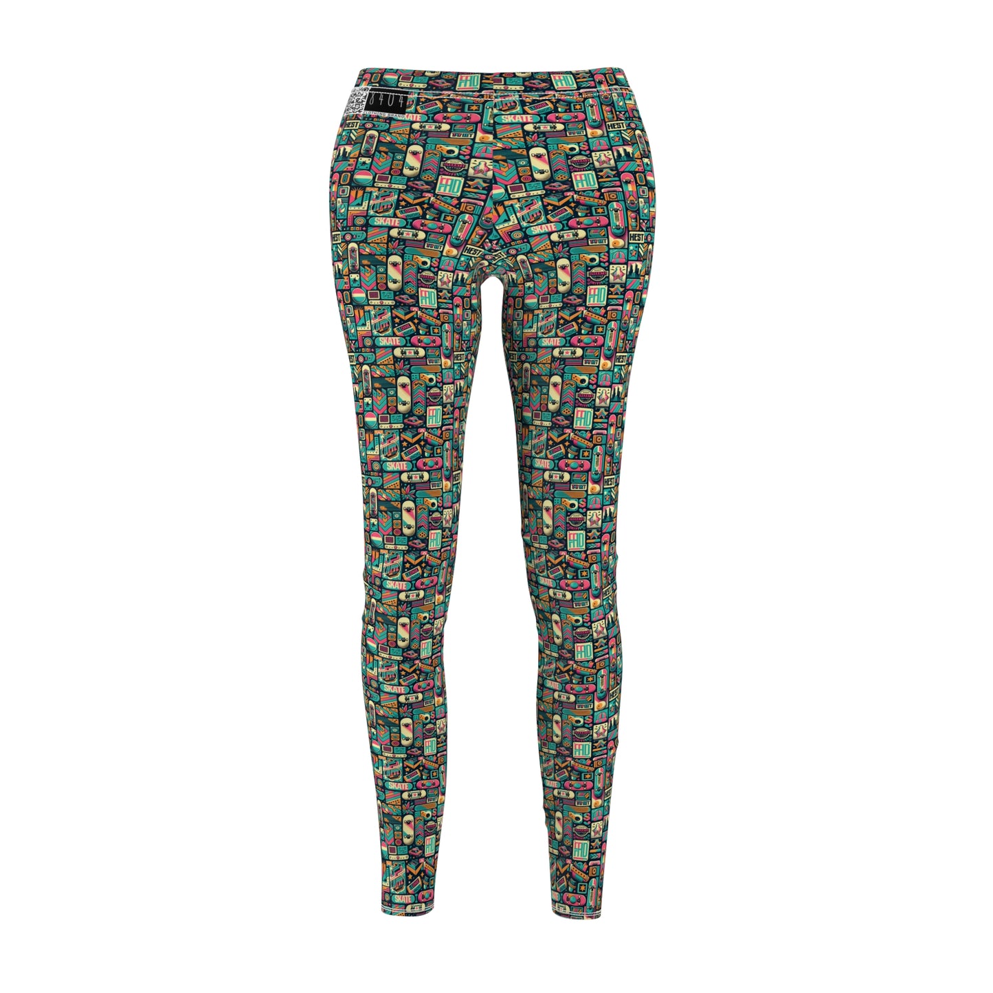 Skate Culture Revival Urban Retro Cool Women's Cut & Sew Casual Leggings - 8404 Design-61