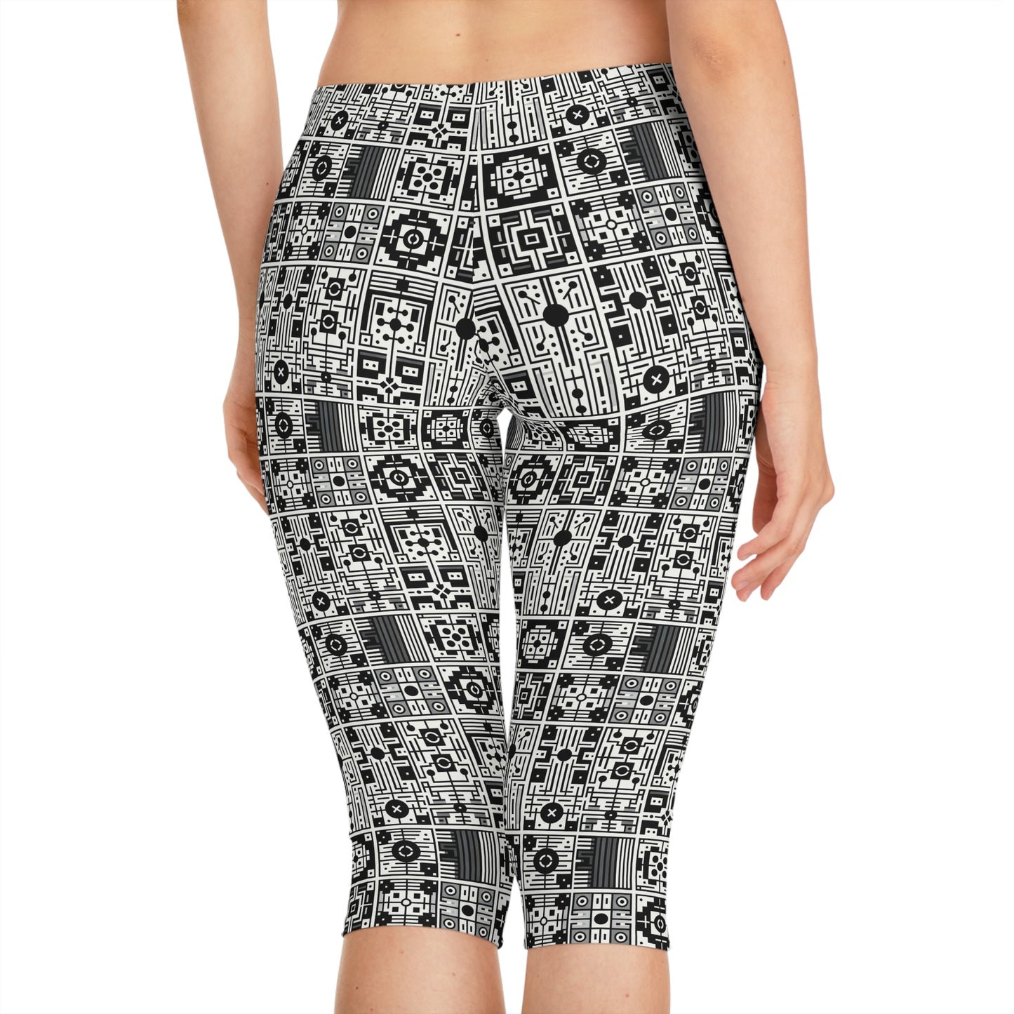 Digital Minimalism Minimalist Tech Women's Capri Leggings - 8404 Design-55