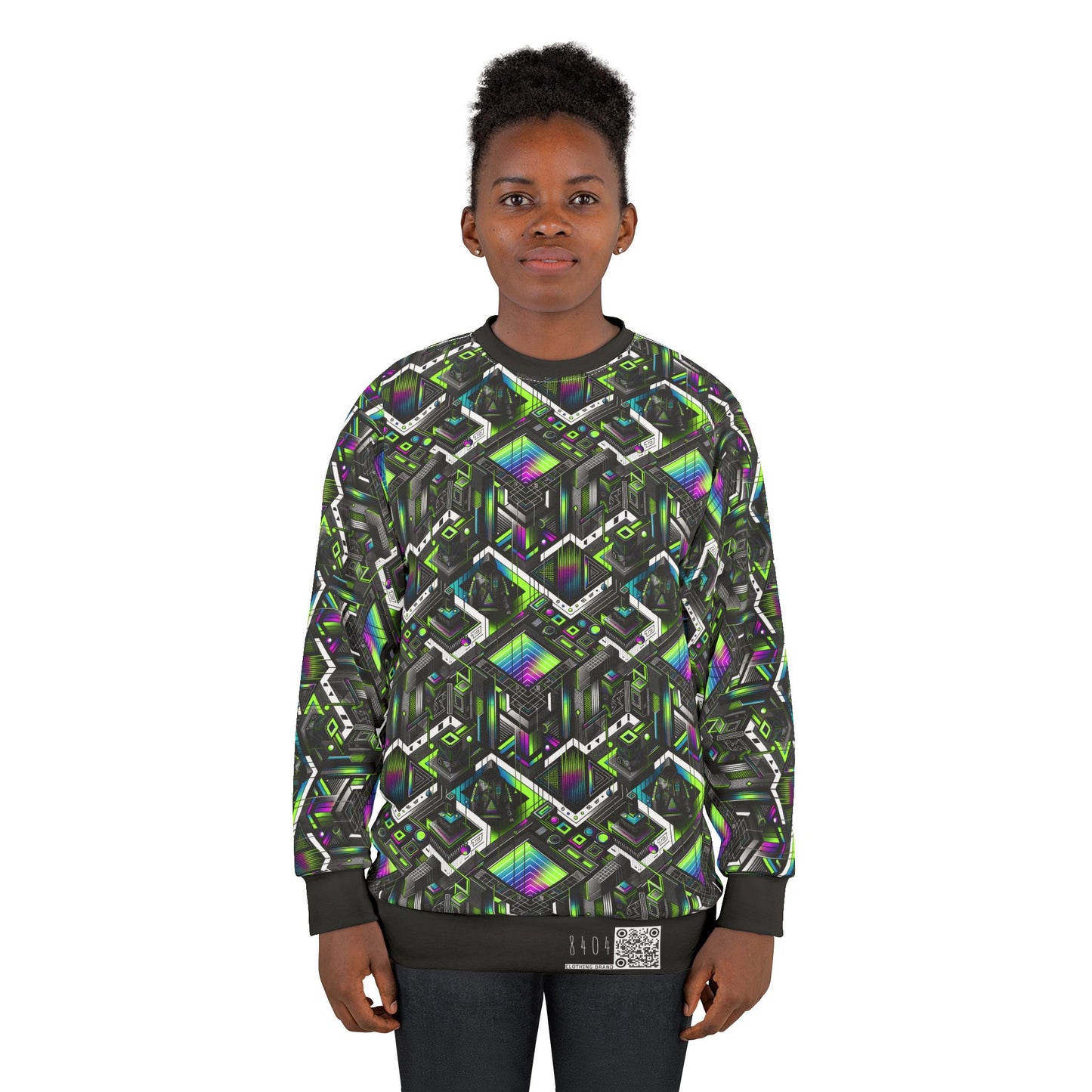 Retro Futurism Graphics Tech-Forward Streetwear Sweatshirt - 8404 Design-52