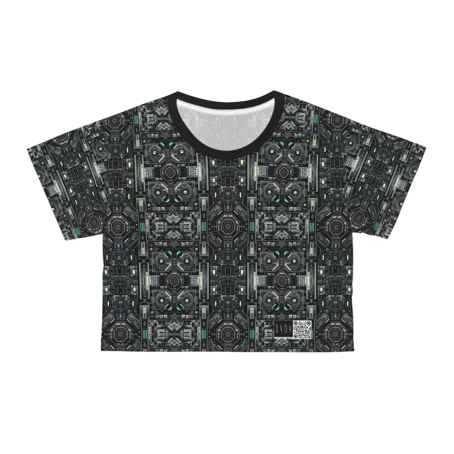 Tech Noir Tech-Forward Minimalism Crop Tee - 8404 Design-52
