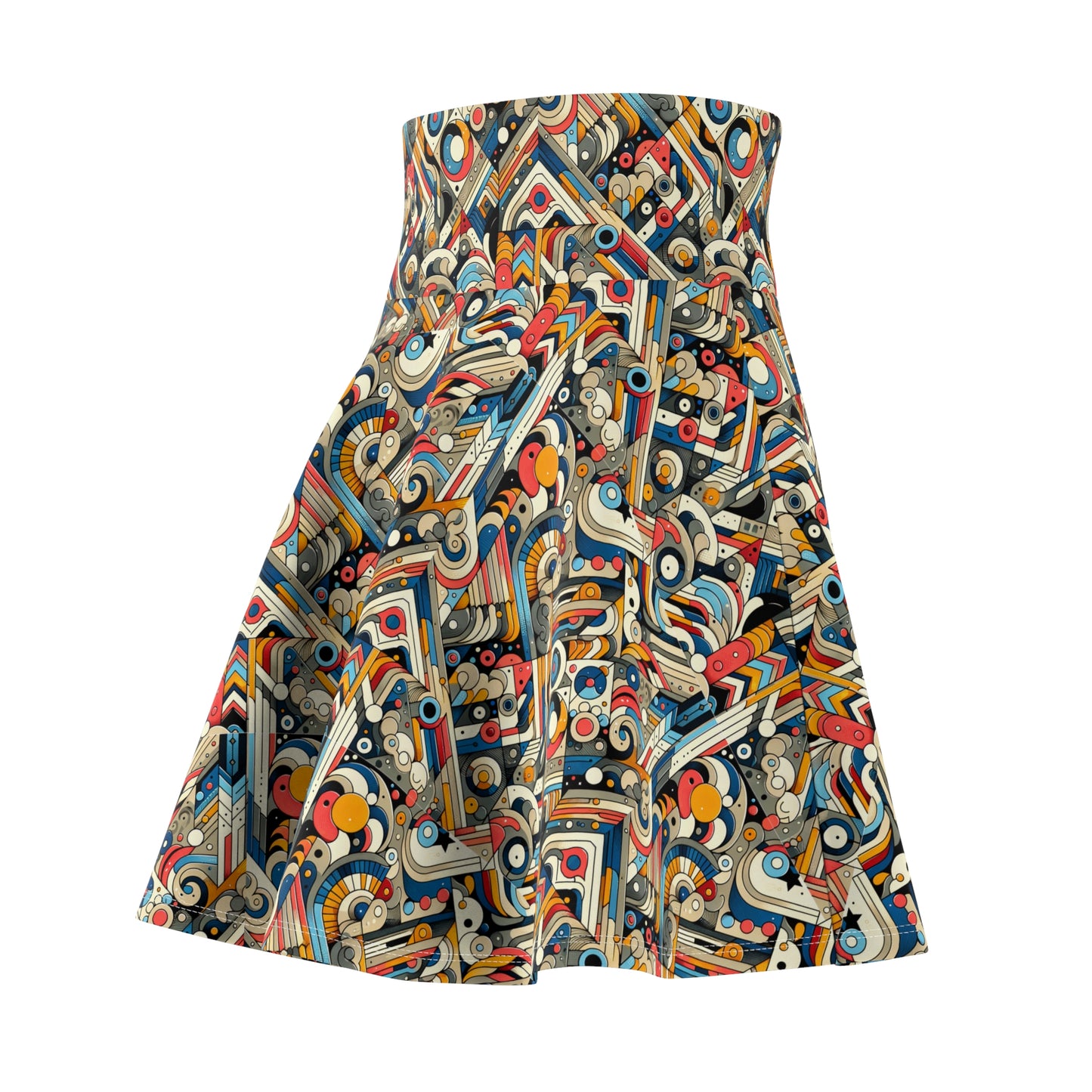 Abstract Graphic Art Modern Artistic Expression Women's Skater Skirt - 8404 Design-62