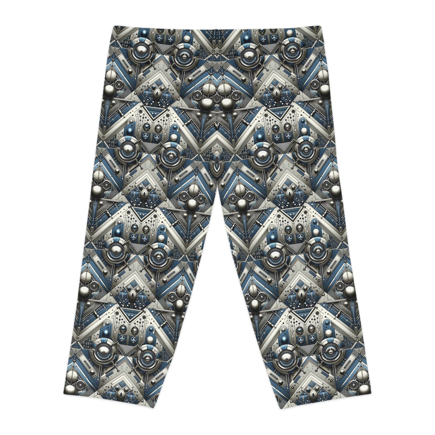 Tech Utility Fusion Tech-Forward Utility With a Futuristic Edge Women's Capri Leggings - 8404 Design-63