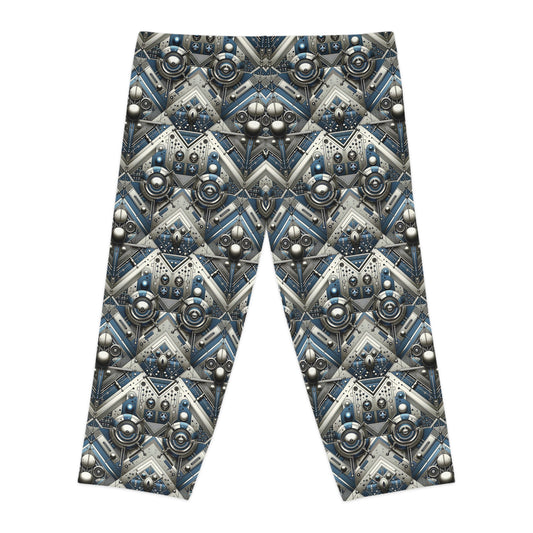 Tech Utility Fusion Tech-Forward Utility With a Futuristic Edge Women's Capri Leggings - 8404 Design-63