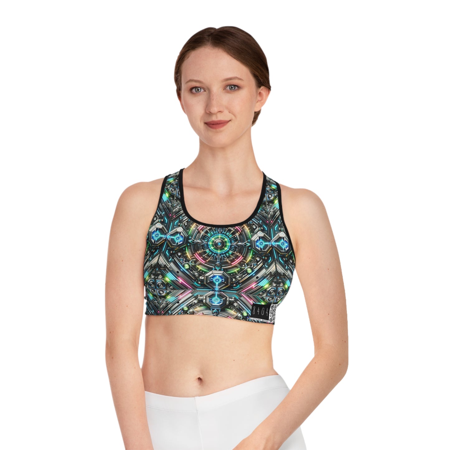 Tech-Infused Futurism Futuristic Tech Sports Bra - 8404 Design-53