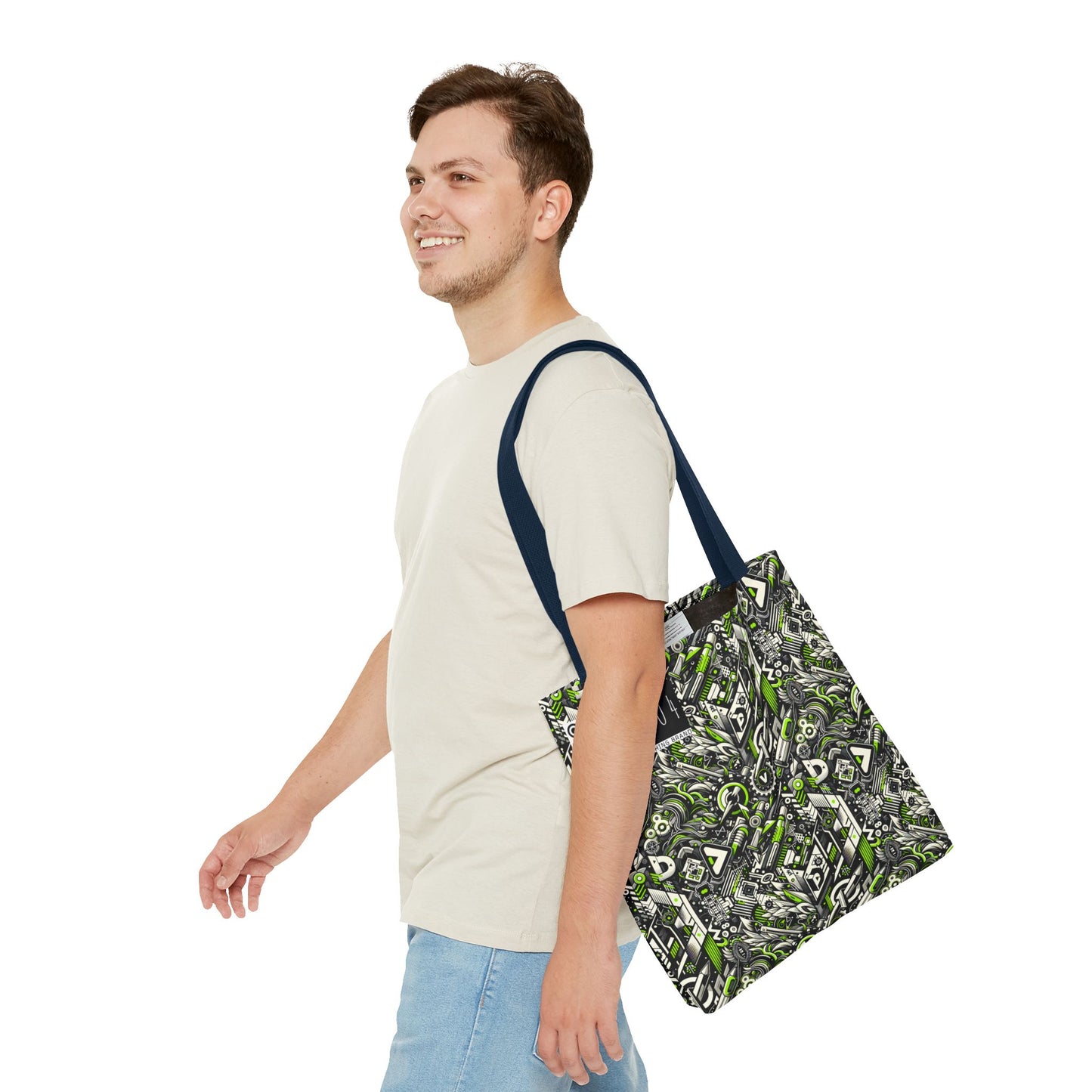 Graffiti Tech Fusion Bold Streetwear Fusion Tote Bag - 8404 Design-59