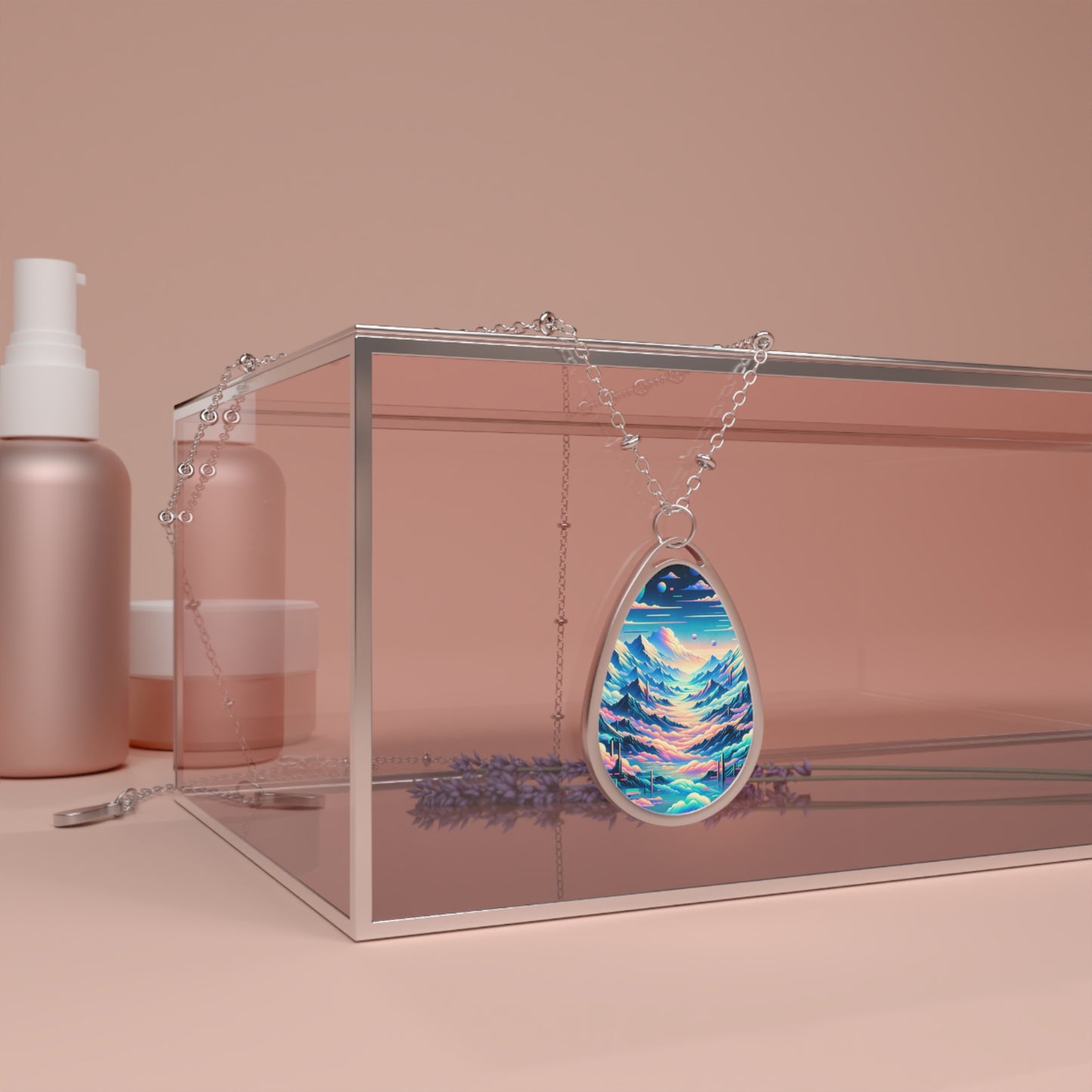 Digital Dreamscapes Digitally-Inspired Streetwear With a Dreamy, Surreal Twist Oval Necklace - 8404 Design-69