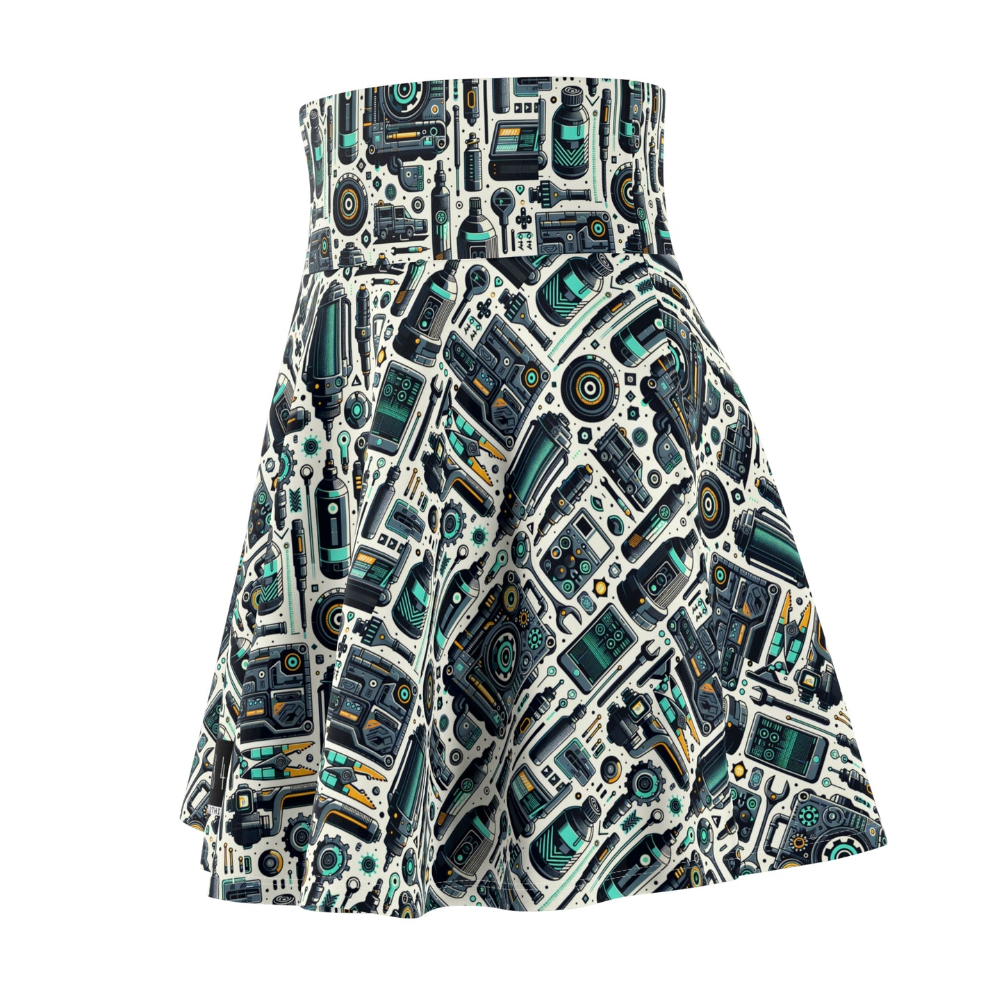Tech Utility Fusion Modern Tech Streetwear Women's Skater Skirt - 8404 Design-53