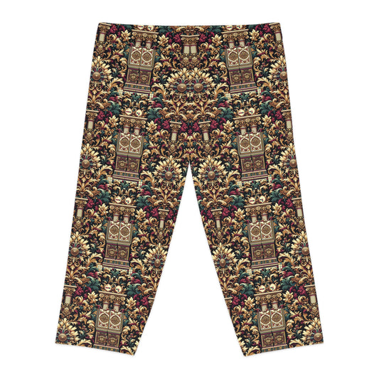 Digital Renaissance Modern Baroque Fusion Women's Capri Leggings - 8404 Design-57