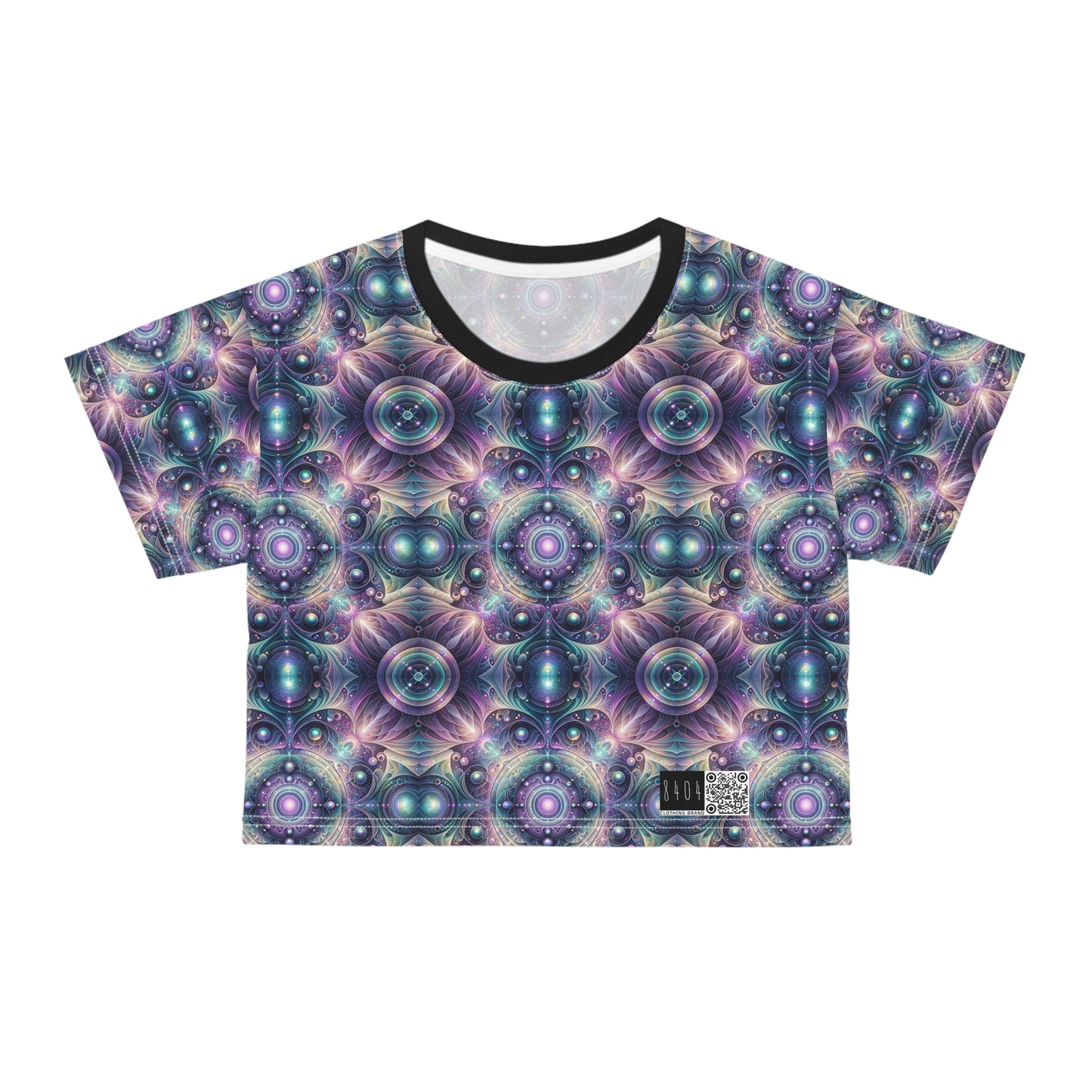 Iridescent Tech Fusion Tech-Forward Streetwear Crop Tee - 8404 Design-61