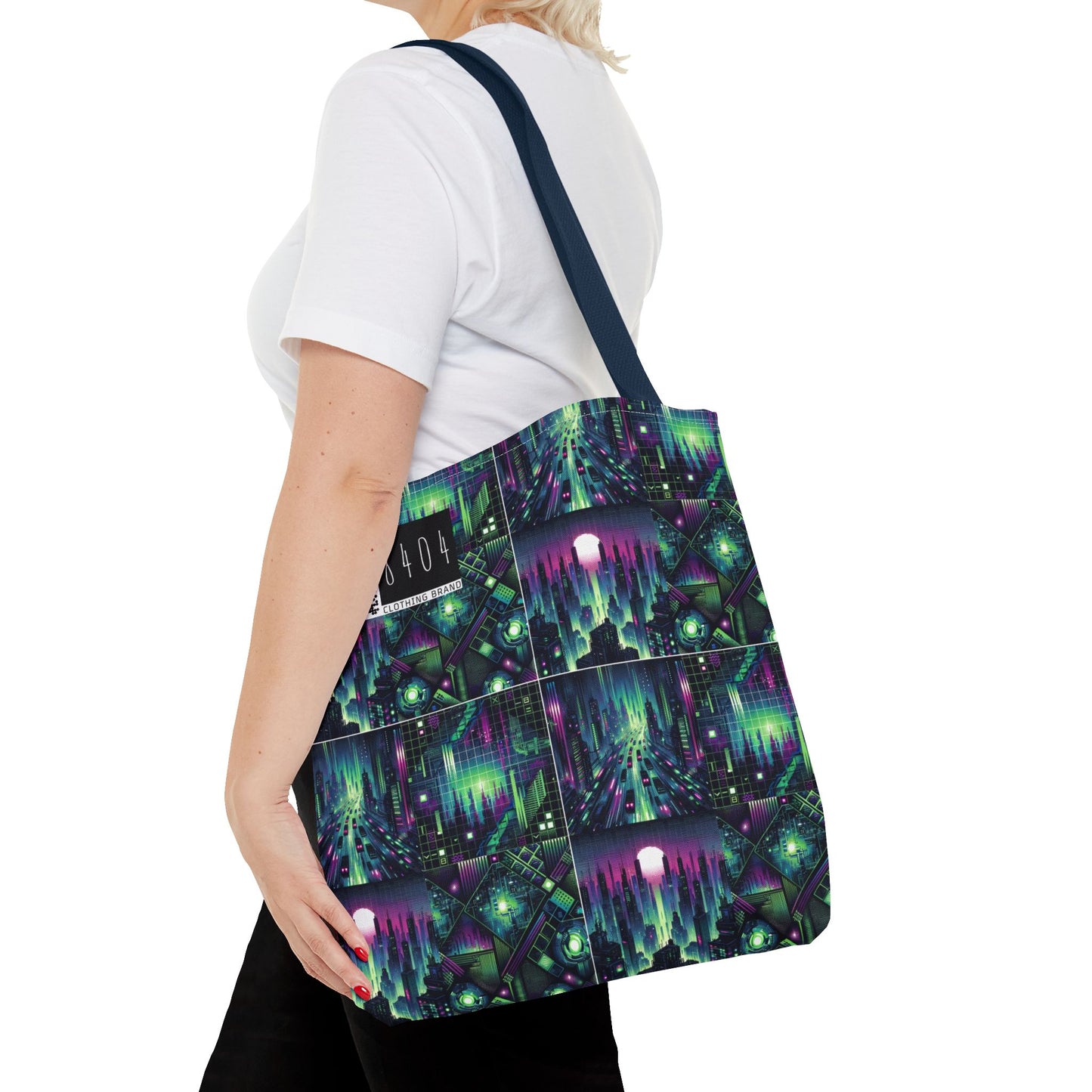 Tech Noir Aesthetics Tech-Forward Urban Dystopia Tote Bag - 8404 Design-54