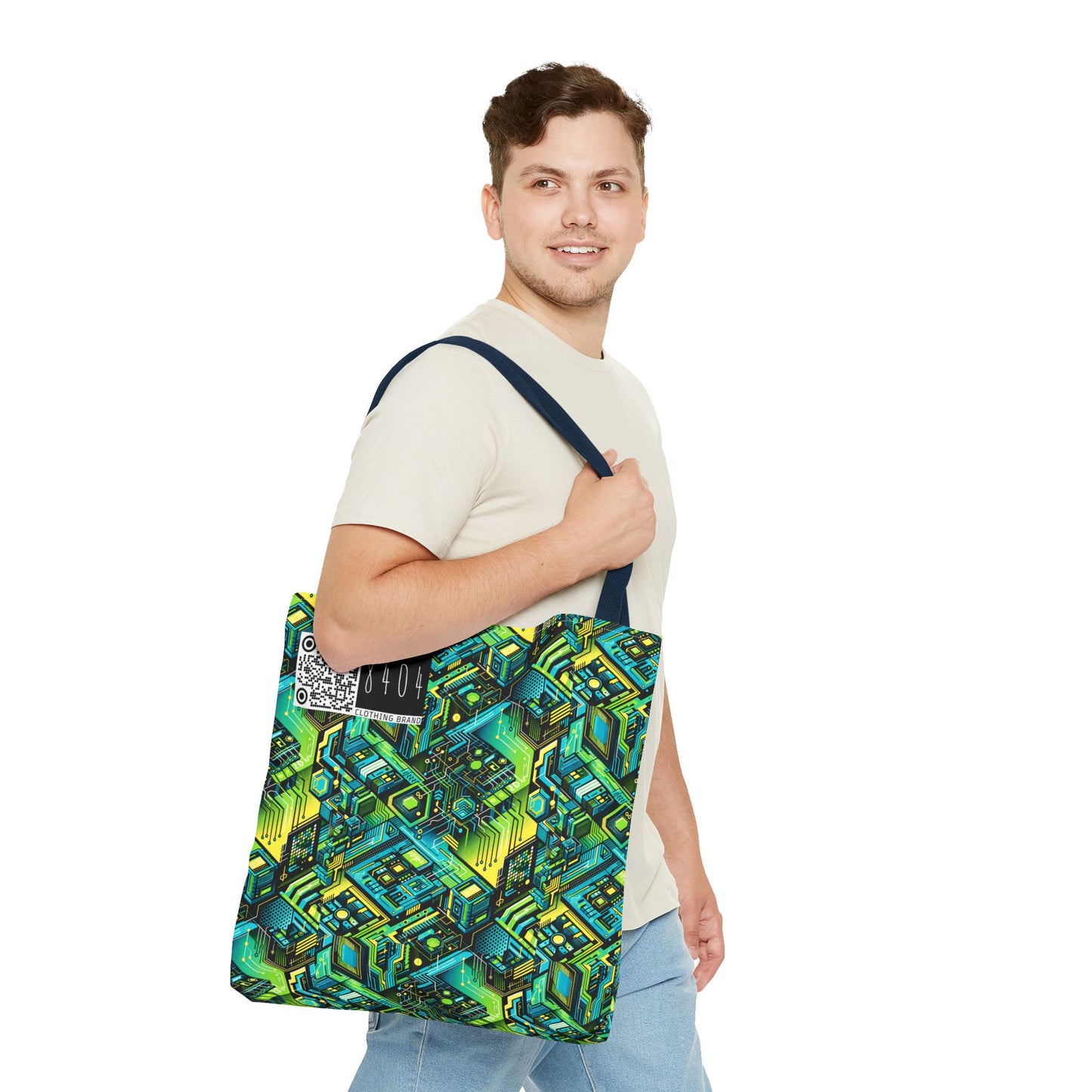 Tech-Infused Neon Tech-Forward Streetwear Tote Bag - 8404 Design-38