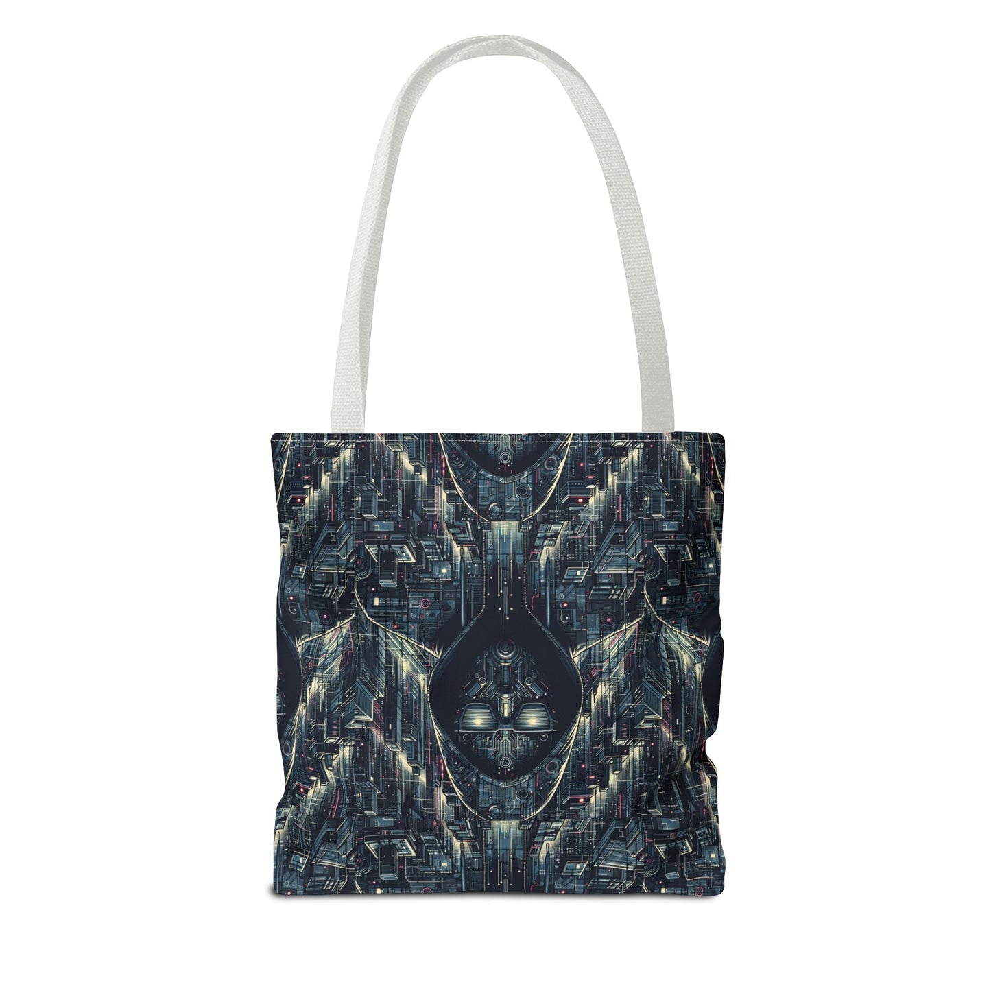 Tech Noir Aesthetics Sleek Tech Streetwear Tote Bag - 8404 Design-56