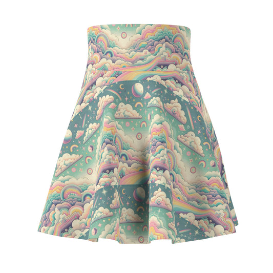 Digital Dreamland Whimsical and Nostalgic Streetwear With a Digital Twist Women's Skater Skirt - 8404 Design-65
