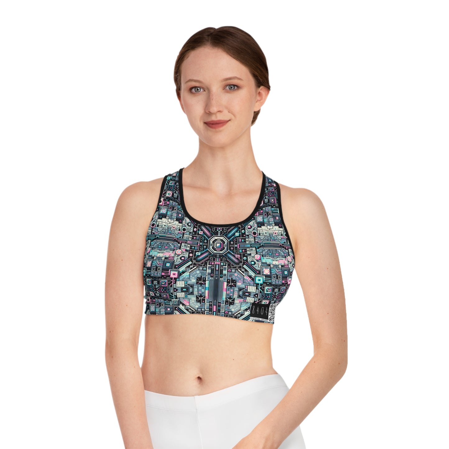 Digital Renaissance Tech-Forward Maximalism Sports Bra - 8404 Design-44