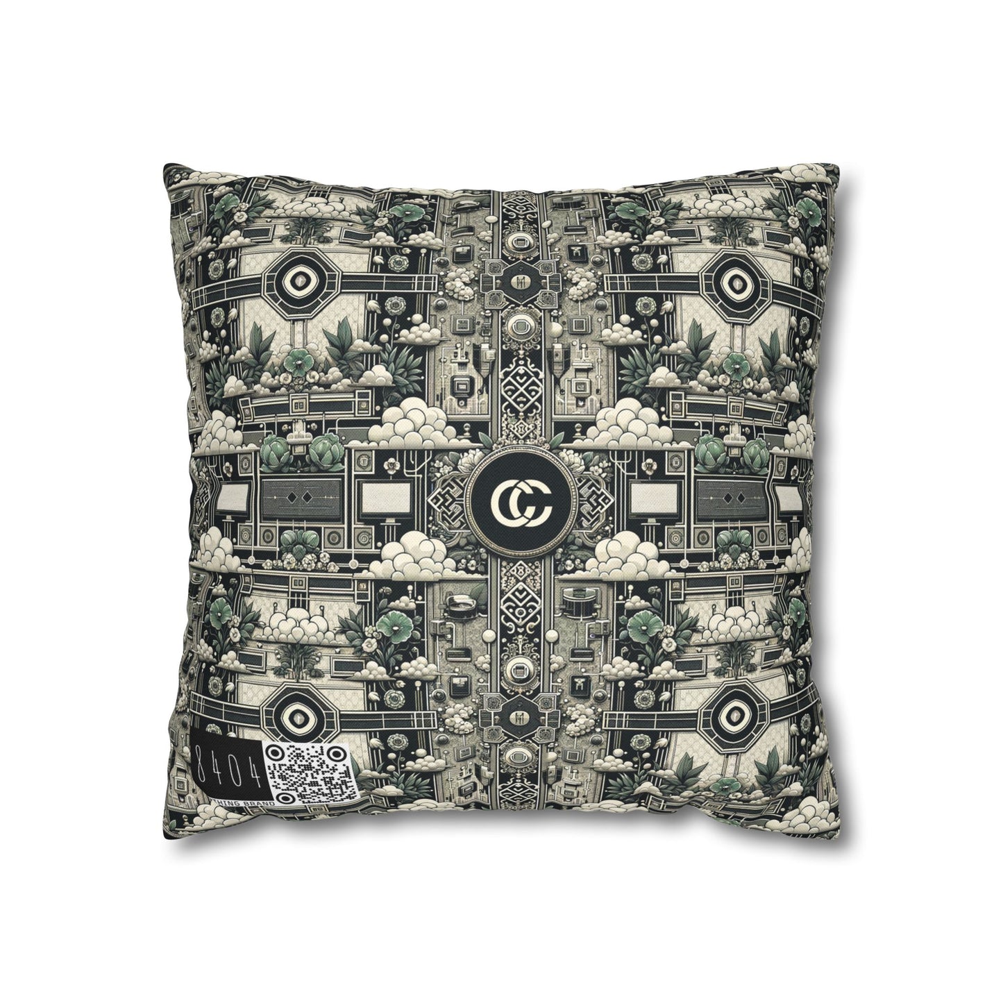 Cyber Garden Party Tech Garden Extravaganza Spun Polyester Square Pillowcase - 8404 Design-54