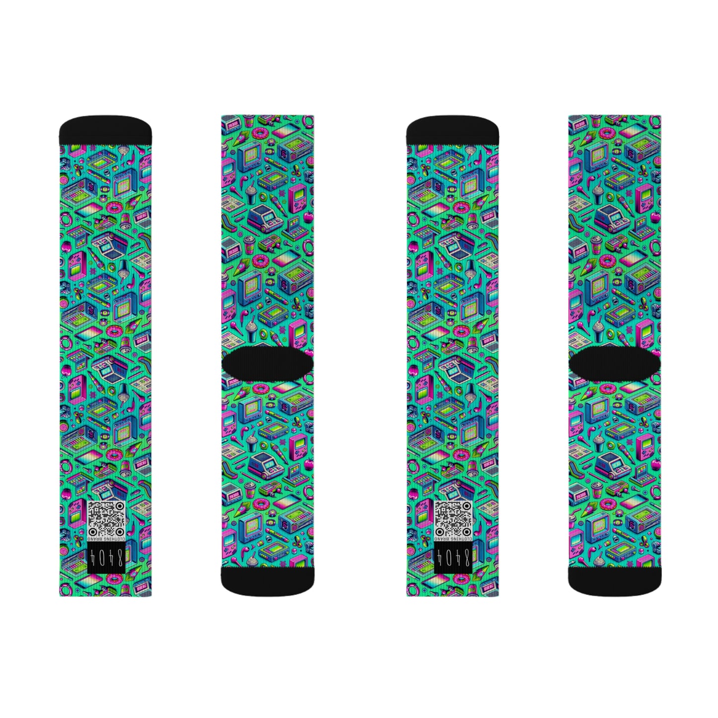 Y2k Revival Nostalgic Futurism Sublimation Socks - 8404 Design-48