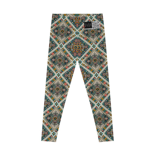 Cultural Fusion Tech Blend of Cultural Heritage With Tech-Inspired Elements Stretch Leggings - 8404 Design-64
