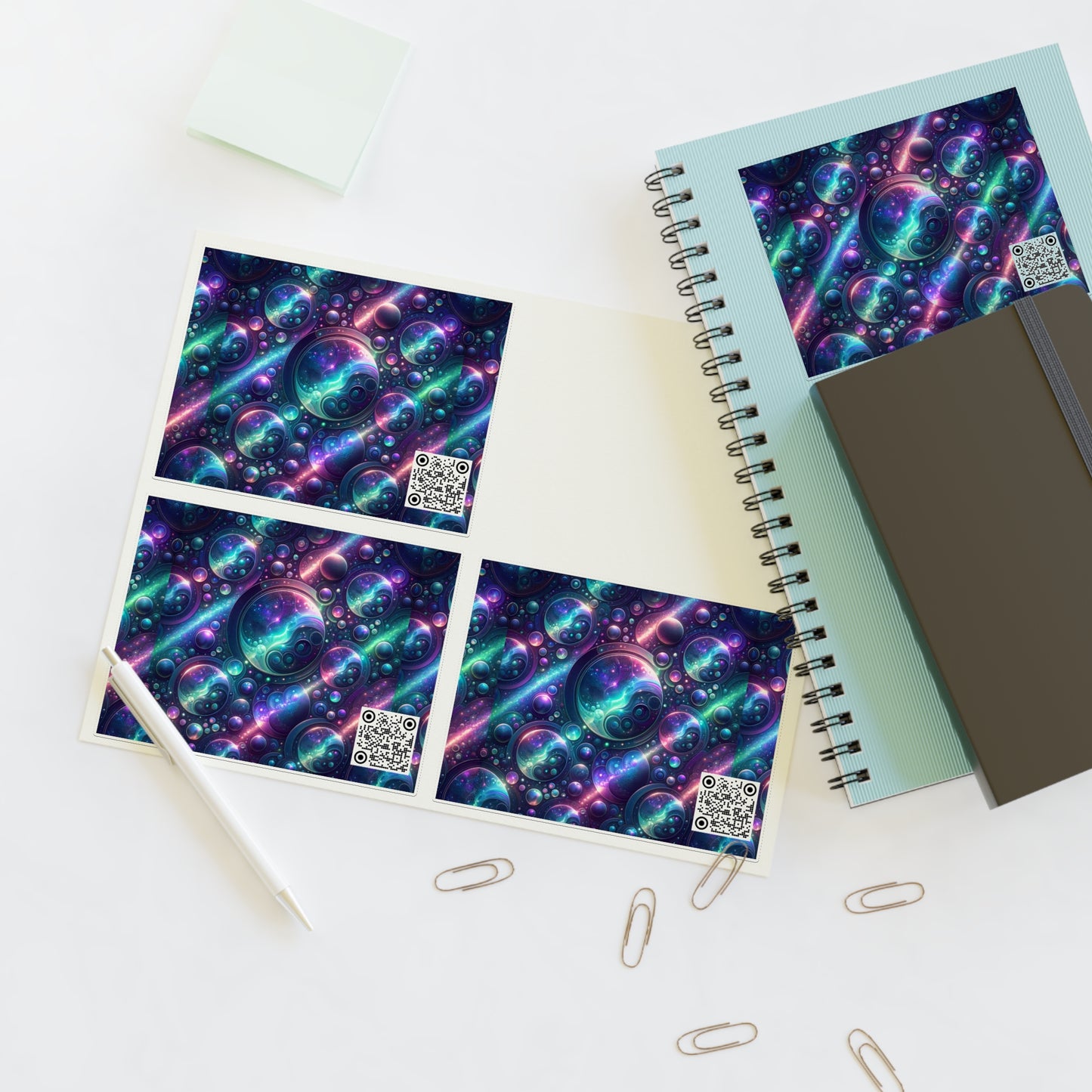 Iridescent Tech Fusion Tech-Forward Streetwear Sticker Sheets - 8404 Design-51