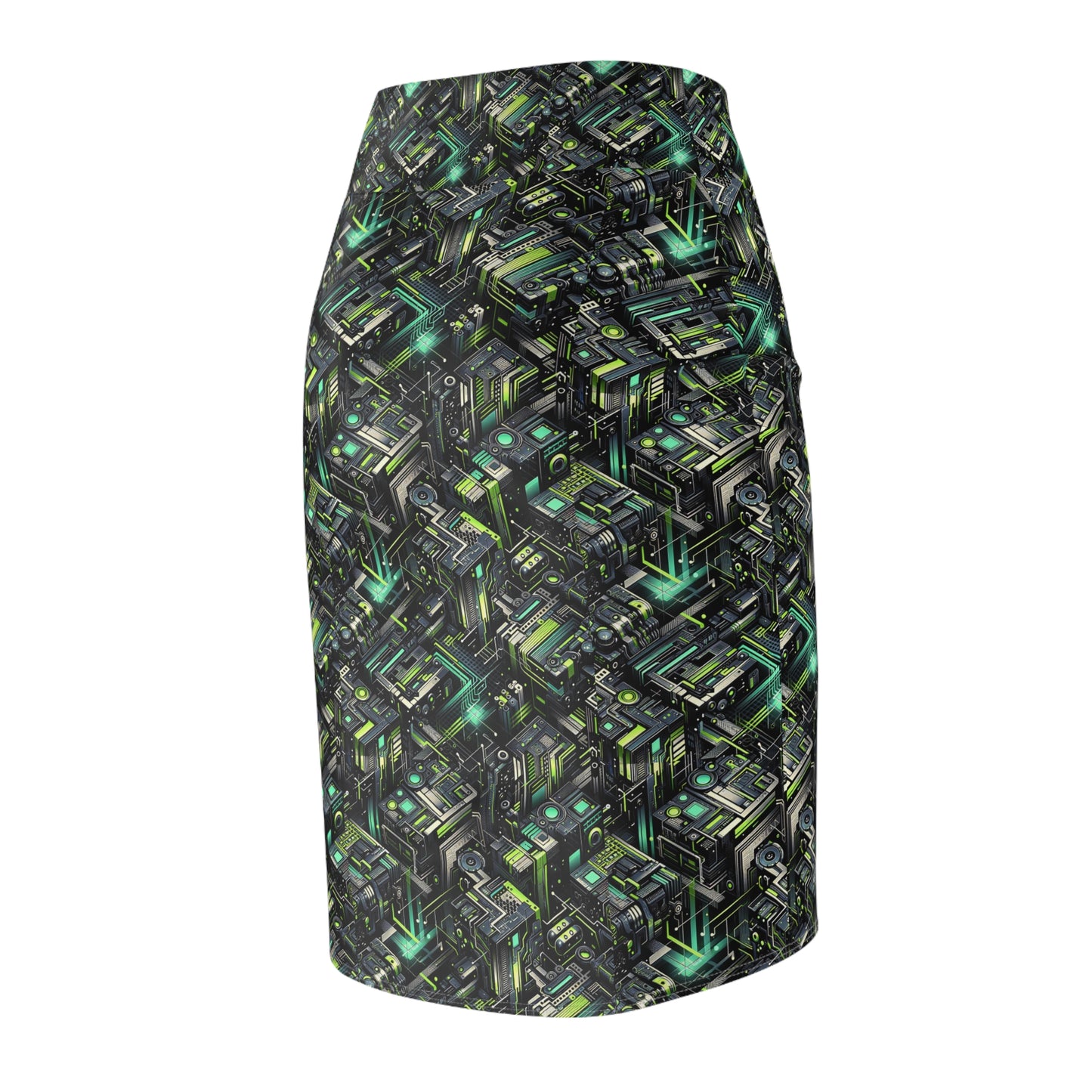 Tech-Infused Graphics Tech-Forward Streetwear Women's Pencil Skirt - 8404 Design-47