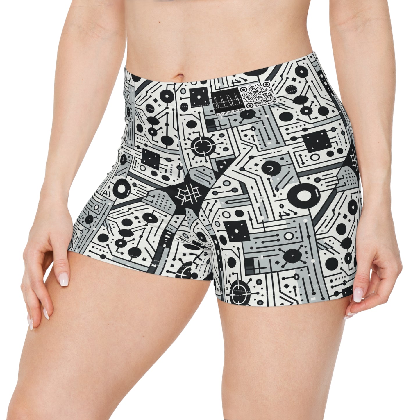 Digital Minimalism Minimalist Tech Women's Shorts - 8404 Design-48