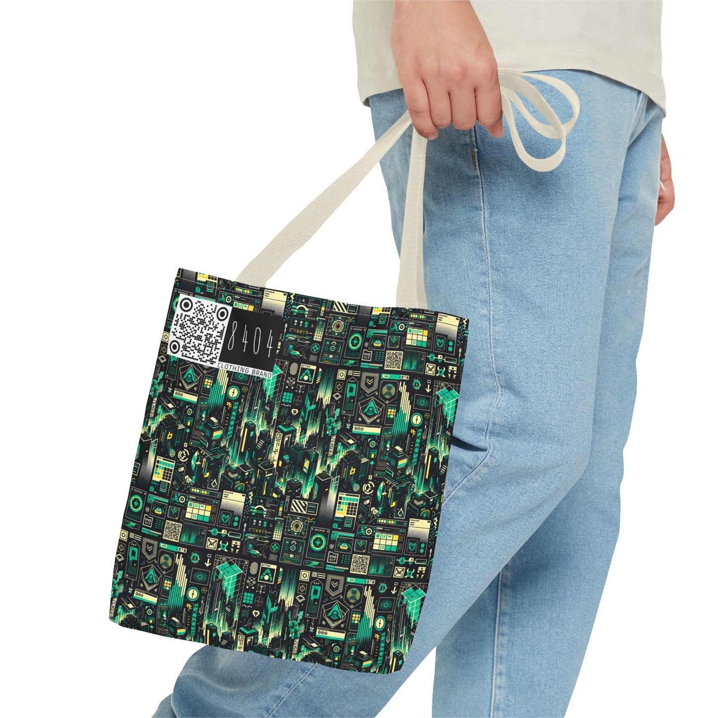Digital Dystopia Tech Noir Tote Bag - 8404 Design-63