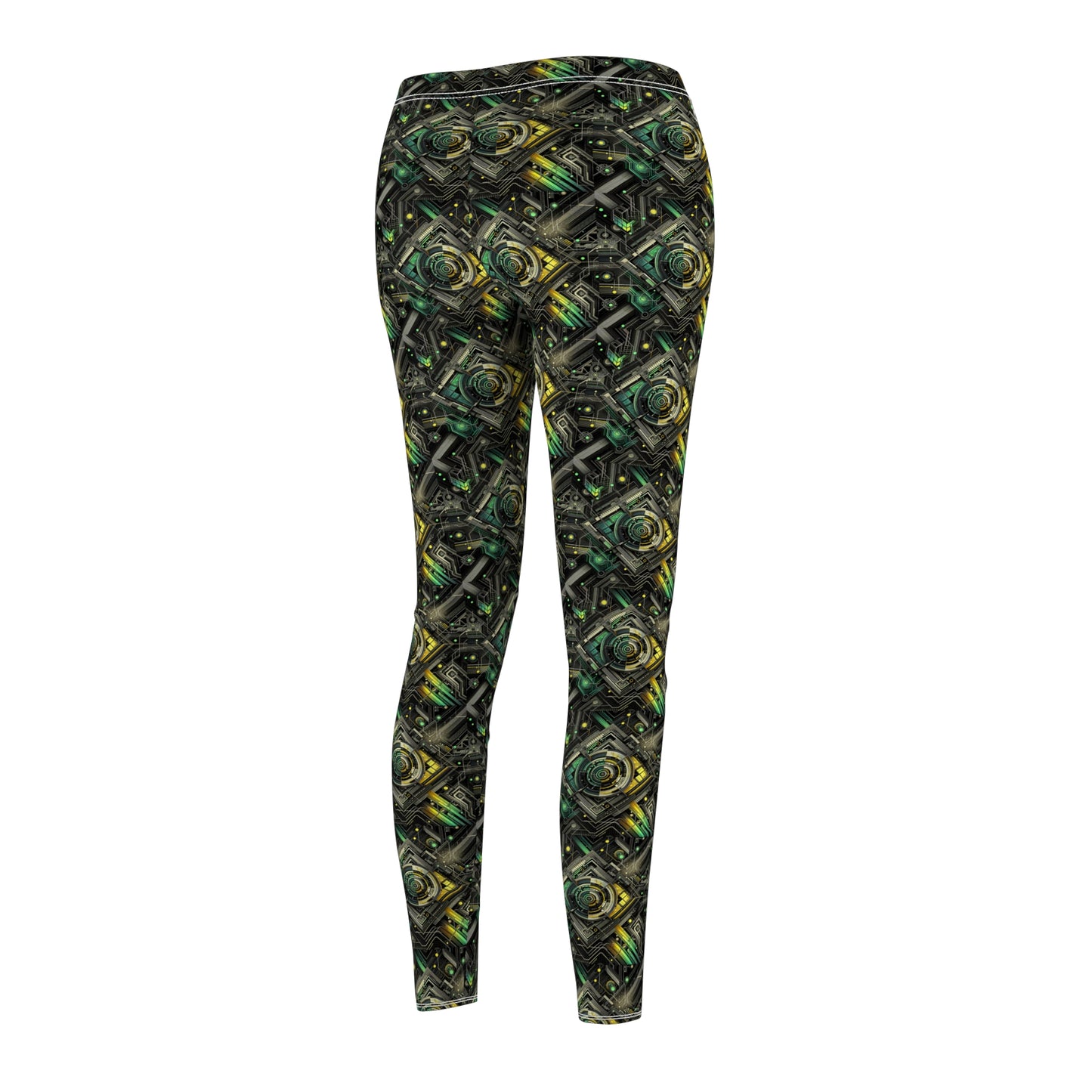 Tech Noir Graphics Tech-Inspired Streetwear Women's Cut & Sew Casual Leggings - 8404 Design-57