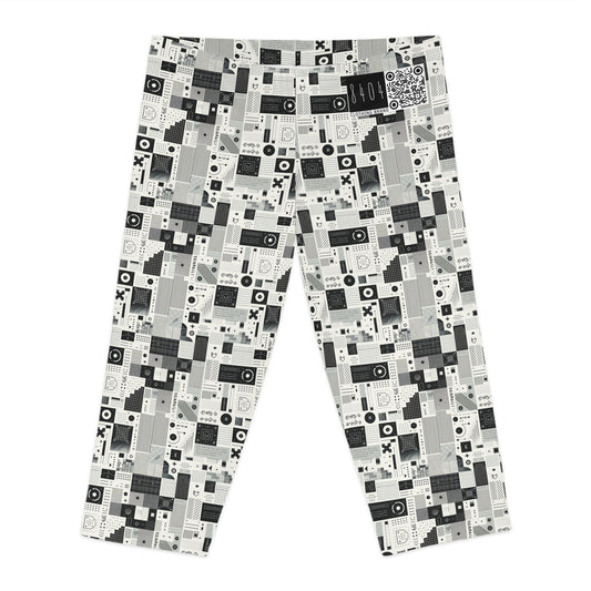 Digital Minimalism Minimalist Tech Women's Capri Leggings - 8404 Design-50
