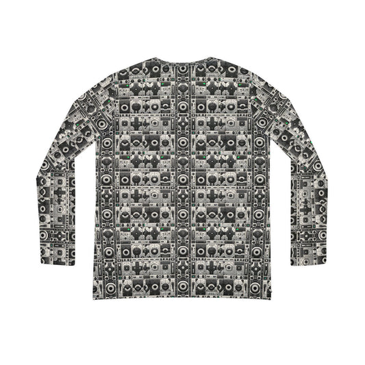 Tech Utility Aesthetics Tech-Forward Minimalism Women's Long Sleeve V-Neck Shirt - 8404 Design-60