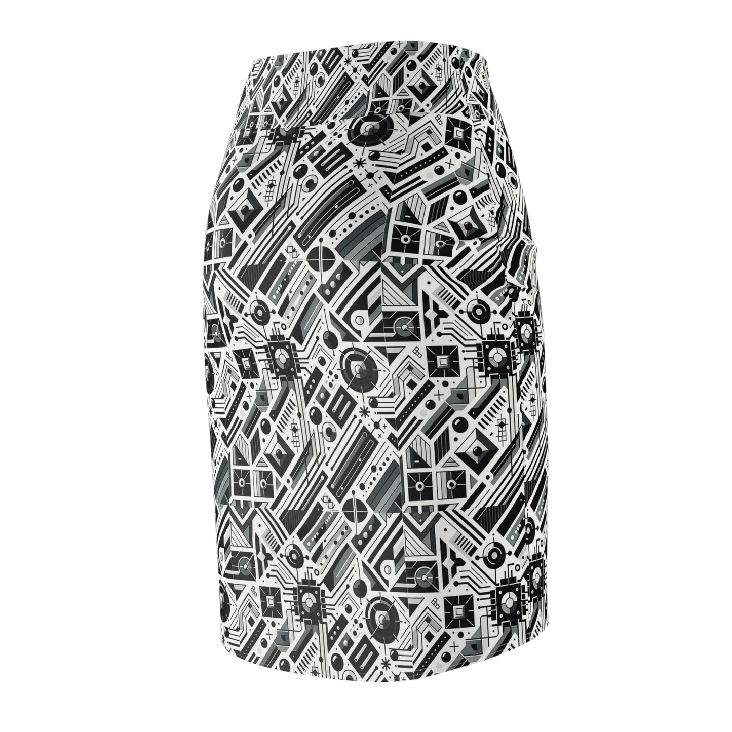 Digital Minimalism Minimalist Tech Women's Pencil Skirt - 8404 Design-62