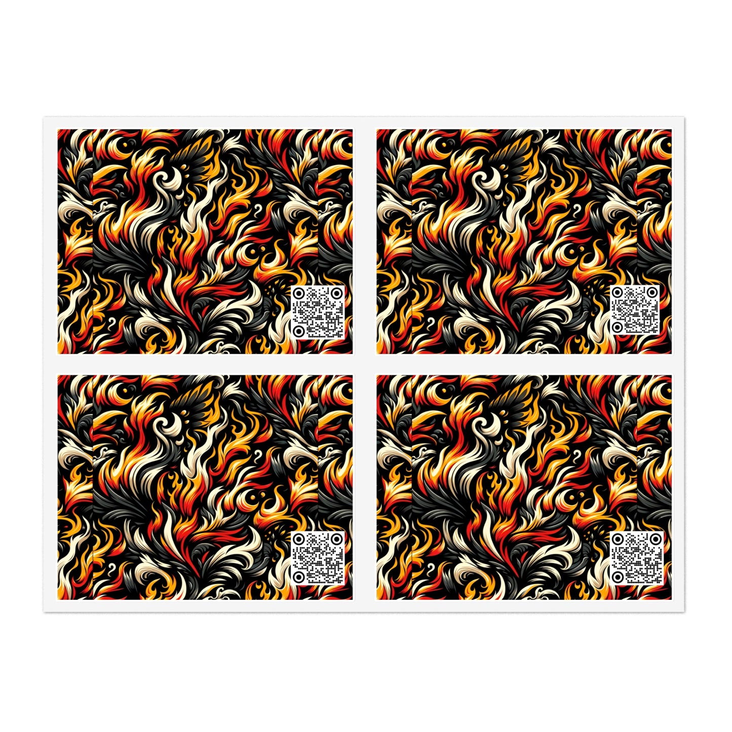 Fire & Flames Bold Streetwear Statement Sticker Sheets - 8404 Design-55