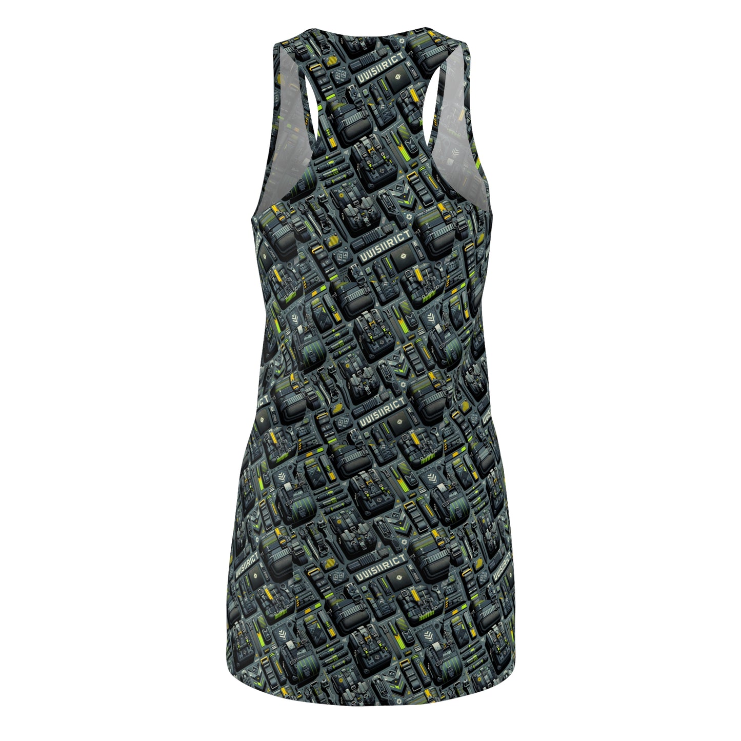 Tech Utility Streetwear Futuristic Tech-Forward Women's Cut & Sew Racerback Dress - 8404 Design-47