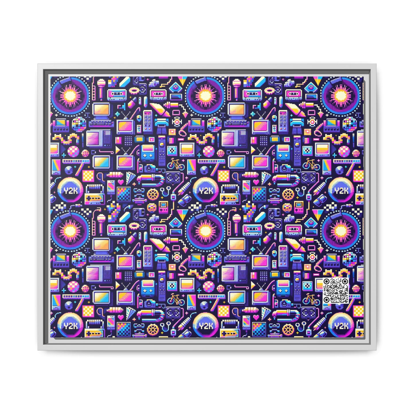 Digital Nostalgia Modern Retro Fusion Matte Canvas, Framed (multi-Color) - 8404 Design-64 B