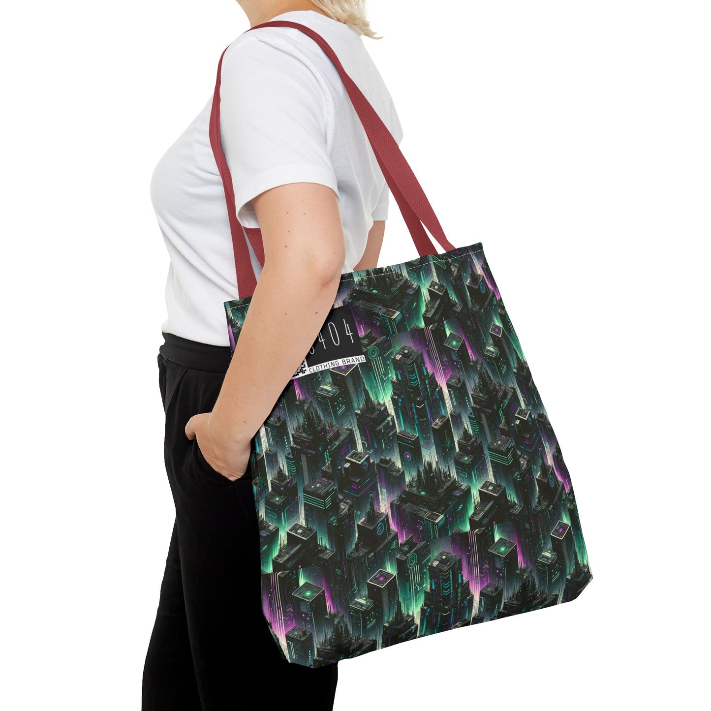 Tech Noir Aesthetics Tech-Forward Urban Dystopia Tote Bag - 8404 Design-44