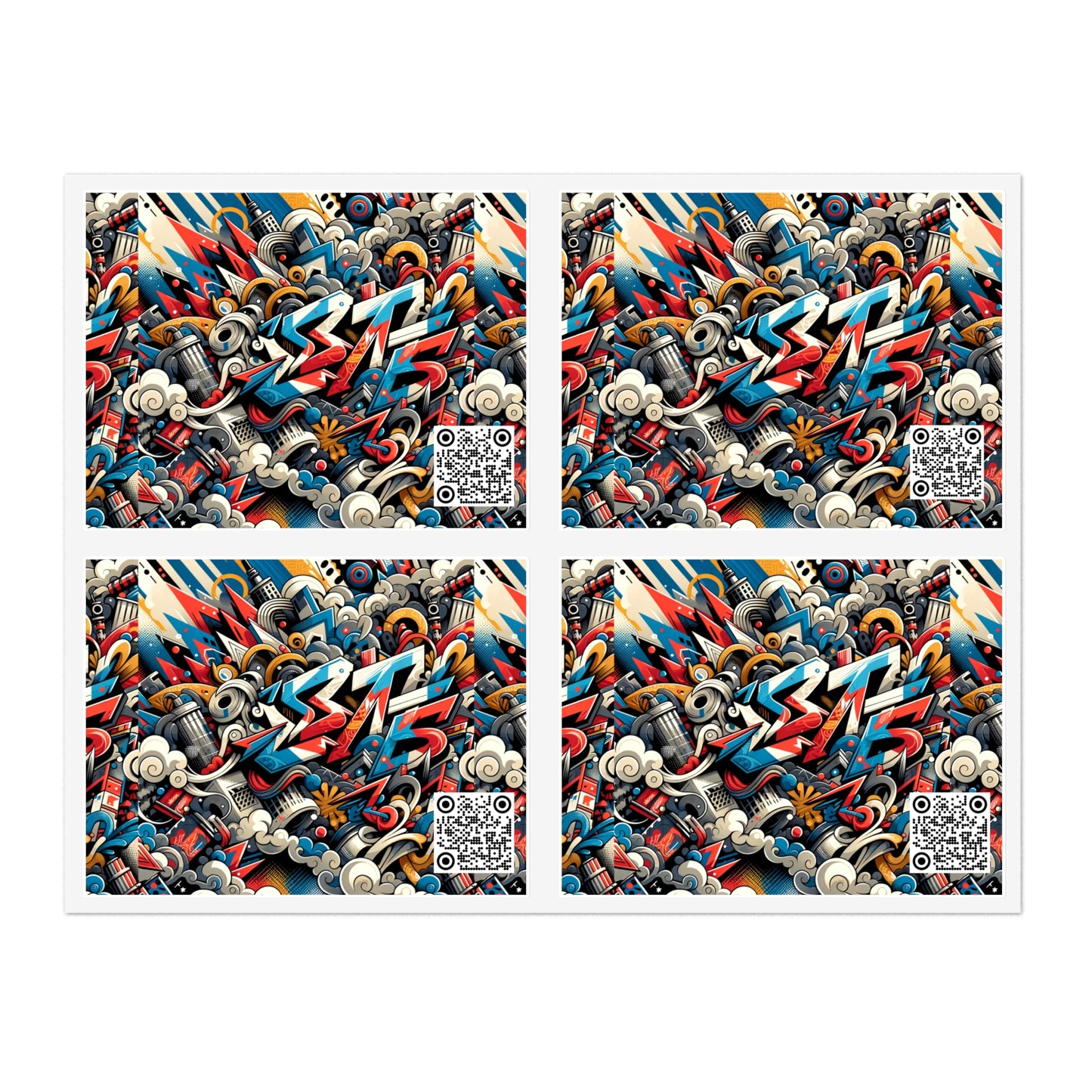 Neo-Traditional Street Art Modern Street Art Fusion Sticker Sheets - 8404 Design-52