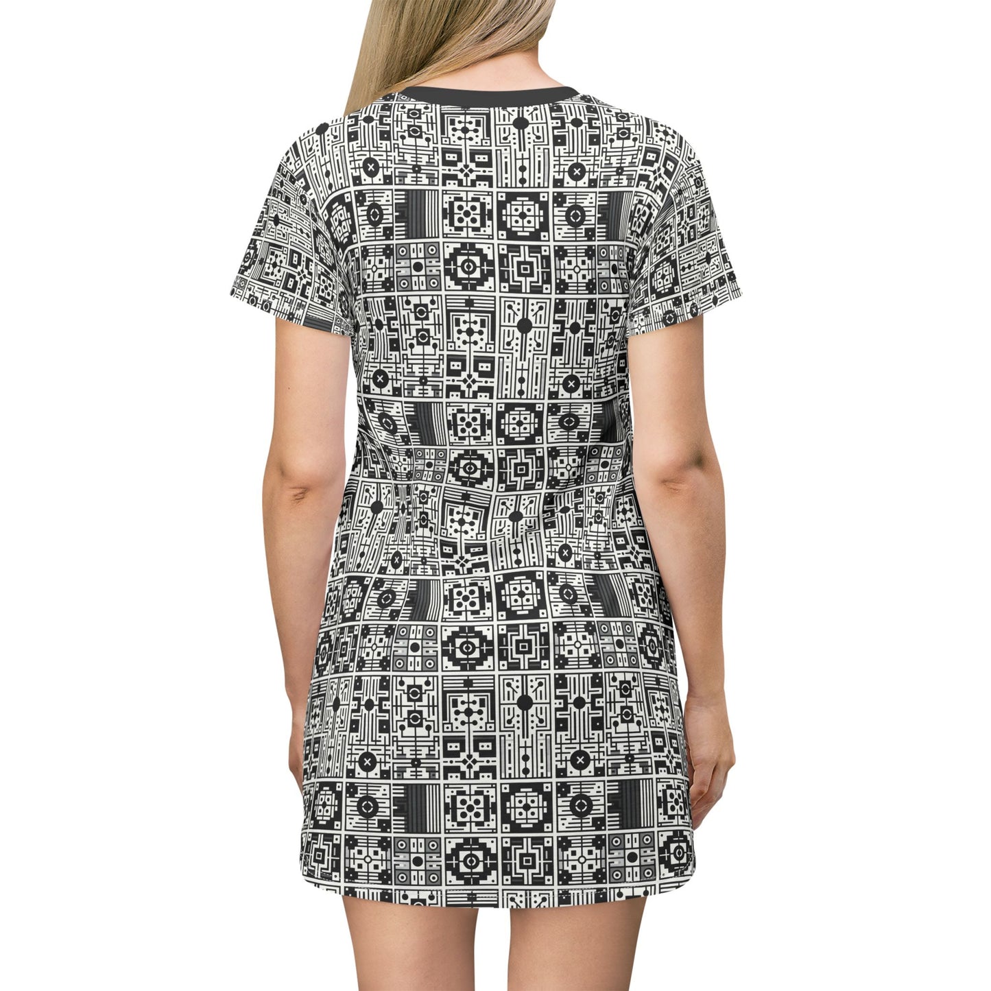 Digital Minimalism Minimalist Tech T-Shirt Dress - 8404 Design-55