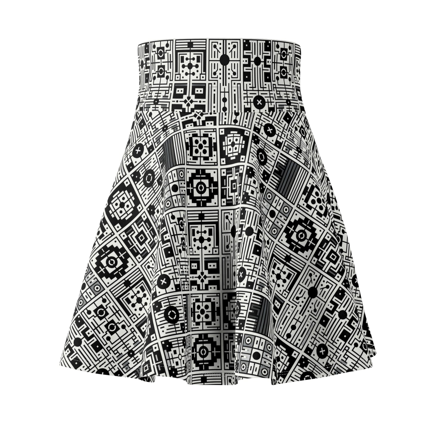 Digital Minimalism Minimalist Tech Women's Skater Skirt - 8404 Design-55