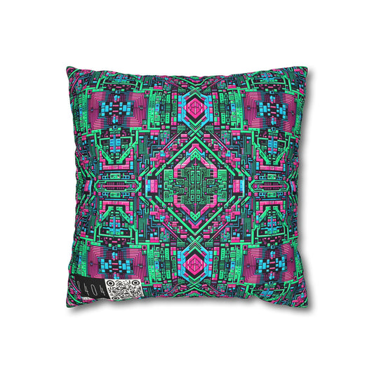 Digital Glitch Vibes Tech-Inspired Streetwear Faux Suede Square Pillowcase - 8404 Design-71