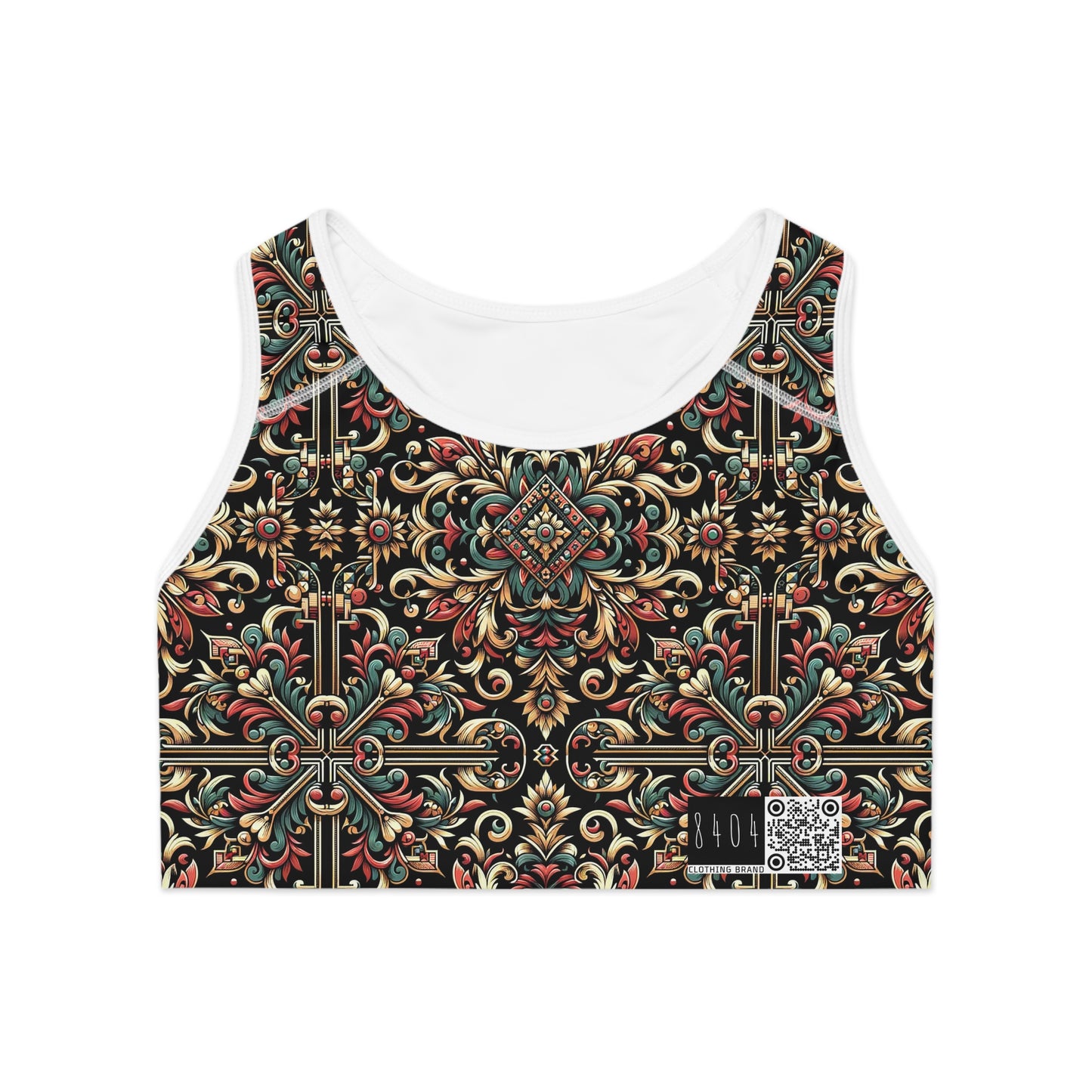 Streetwear Renaissance Artistic Clash of Old and New Sports Bra - 8404 Design-46