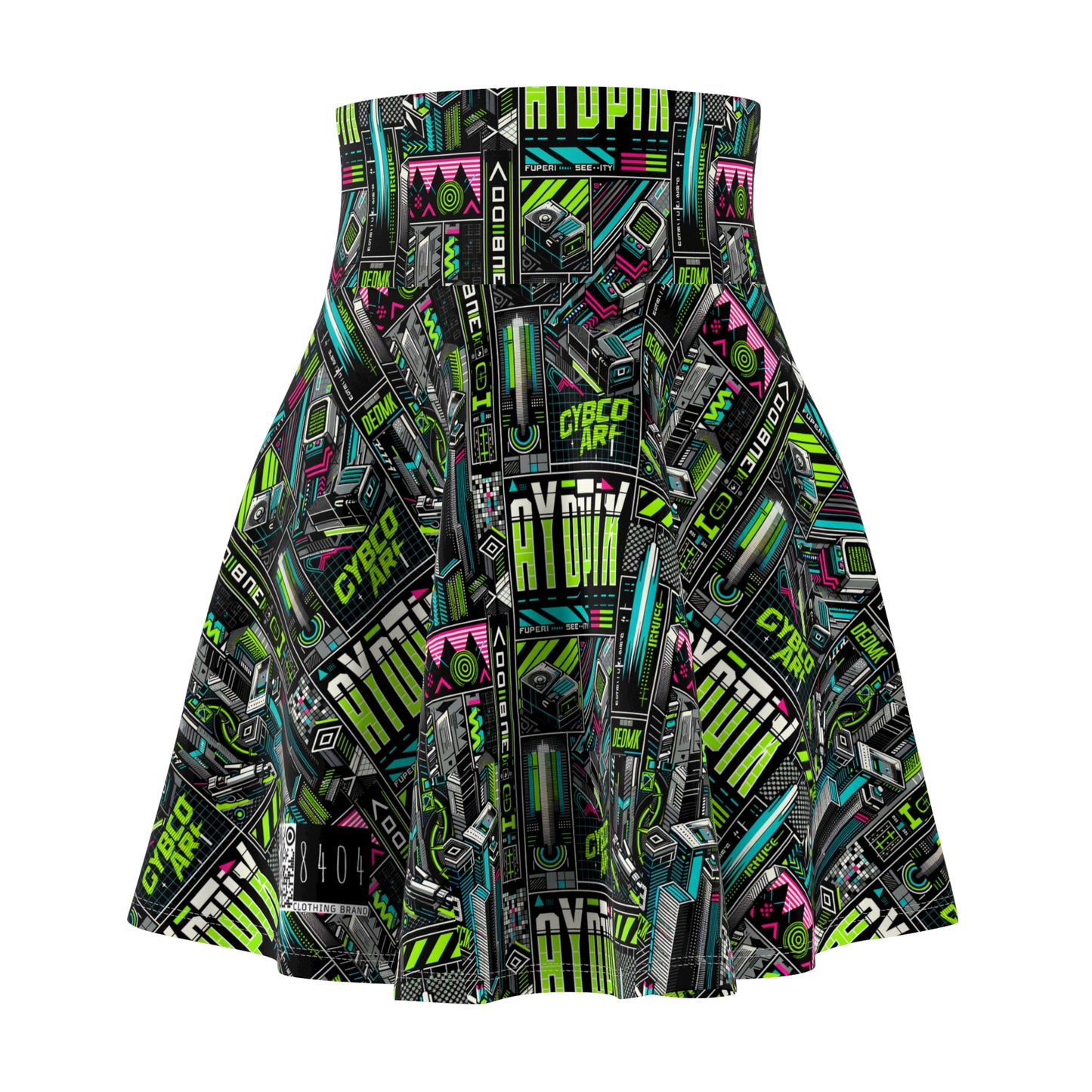 Tech-Forward Graphics Tech-Inspired Streetwear Women's Skater Skirt - 8404 Design-46