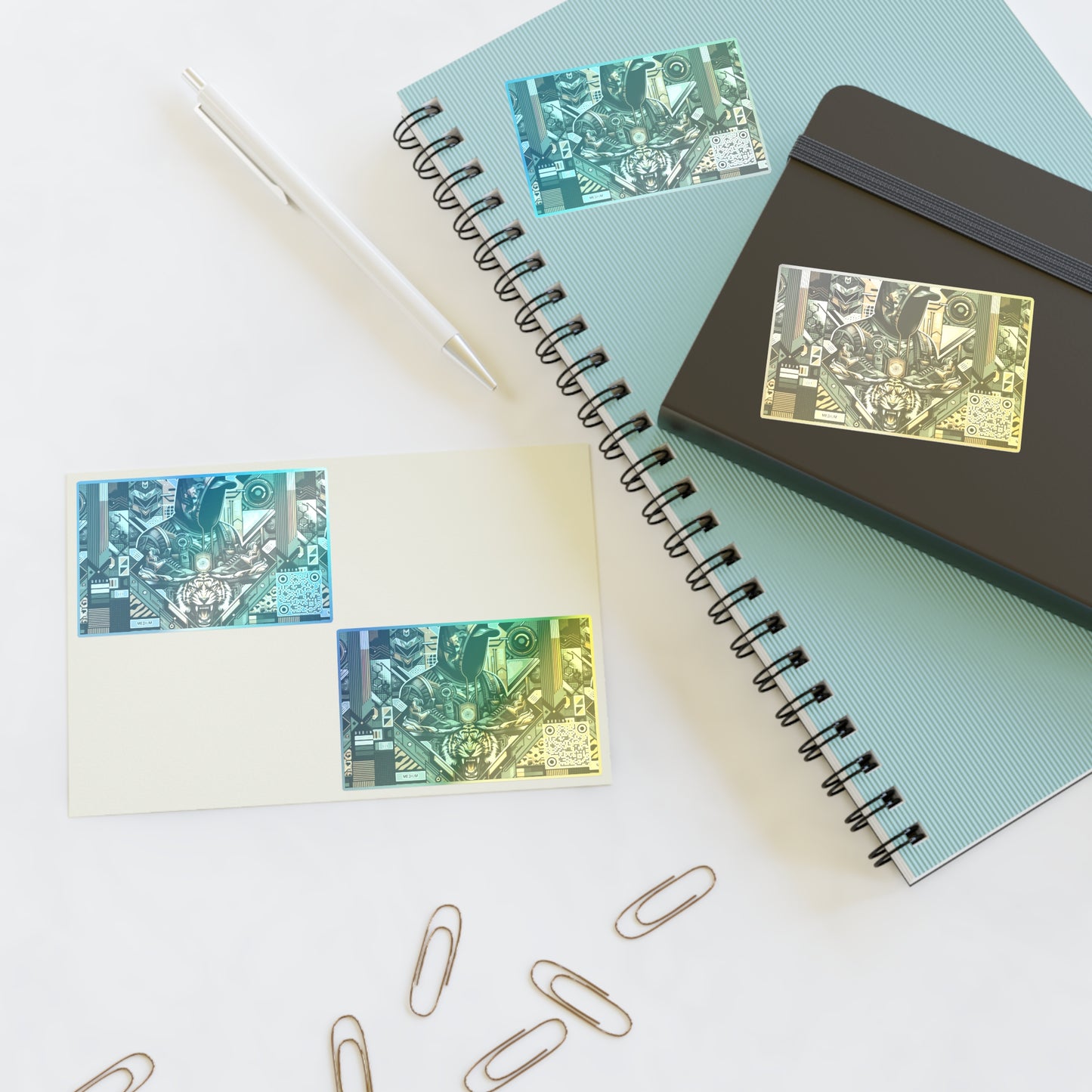 Neo-Camo Fusion Tech-Forward Streetwear Sticker Sheets - 8404 Design-64